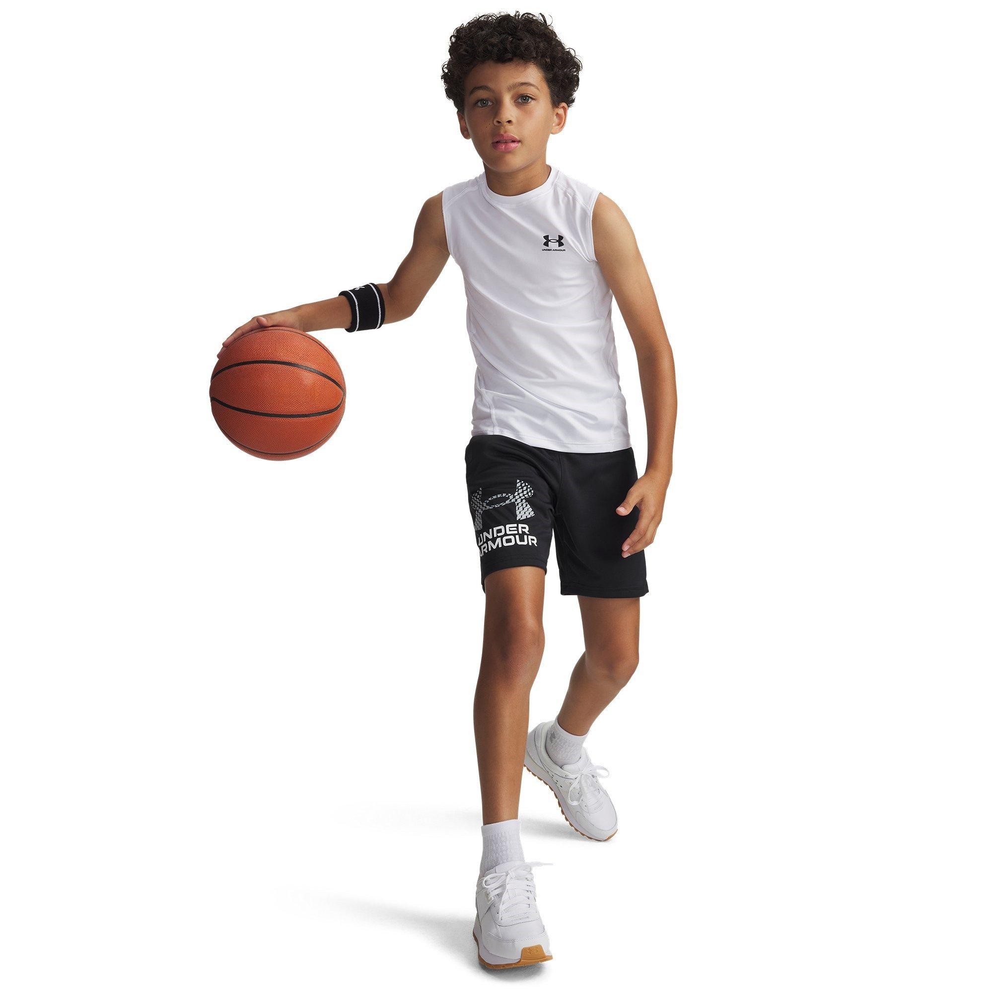Sort/Hvid - Under Armour - Armour UA Tech™ Woven Wordmark Shorts Boys' - 6