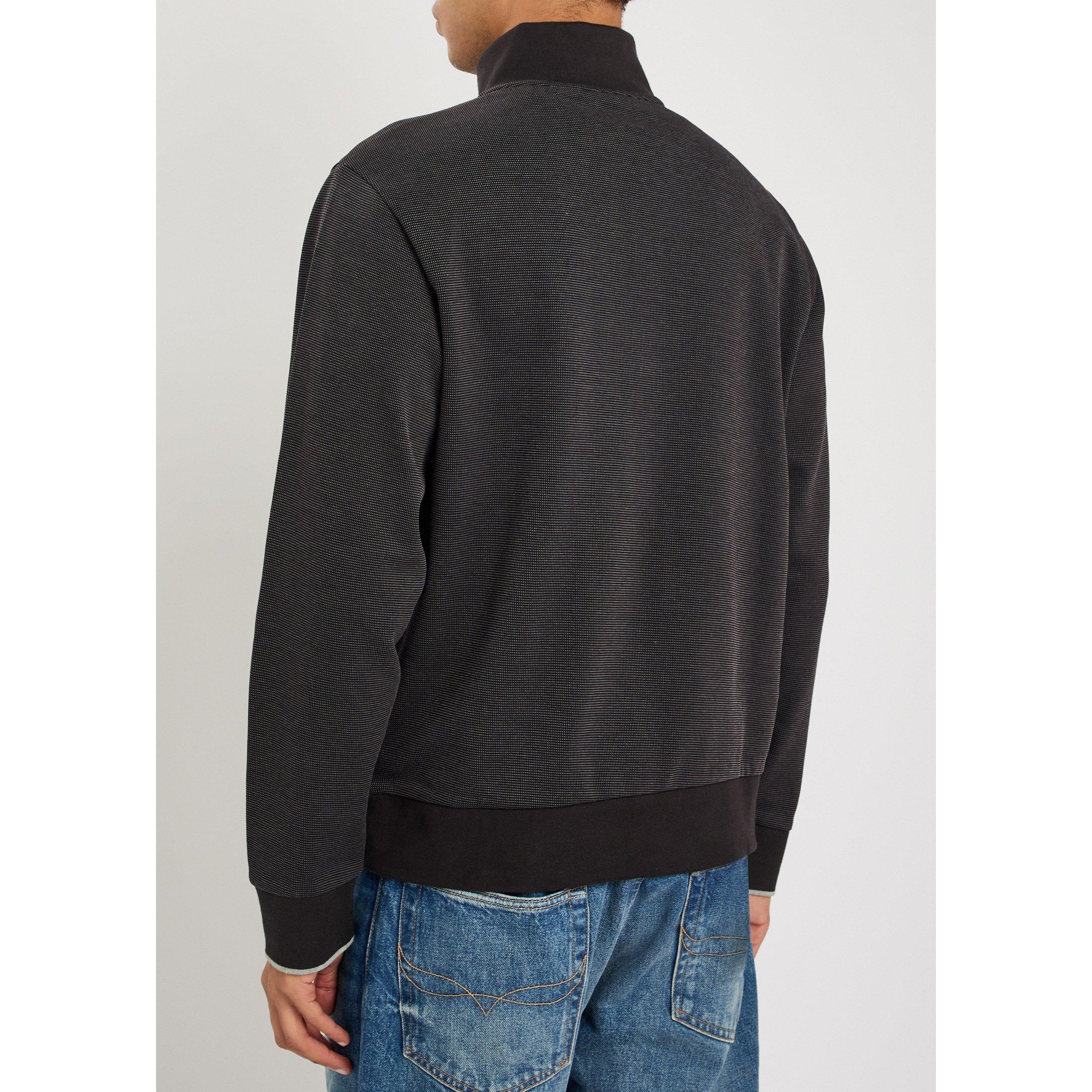 BLACK - Boss - Men's Sidney Cotton 1/4 Zip Knitted Top - 3