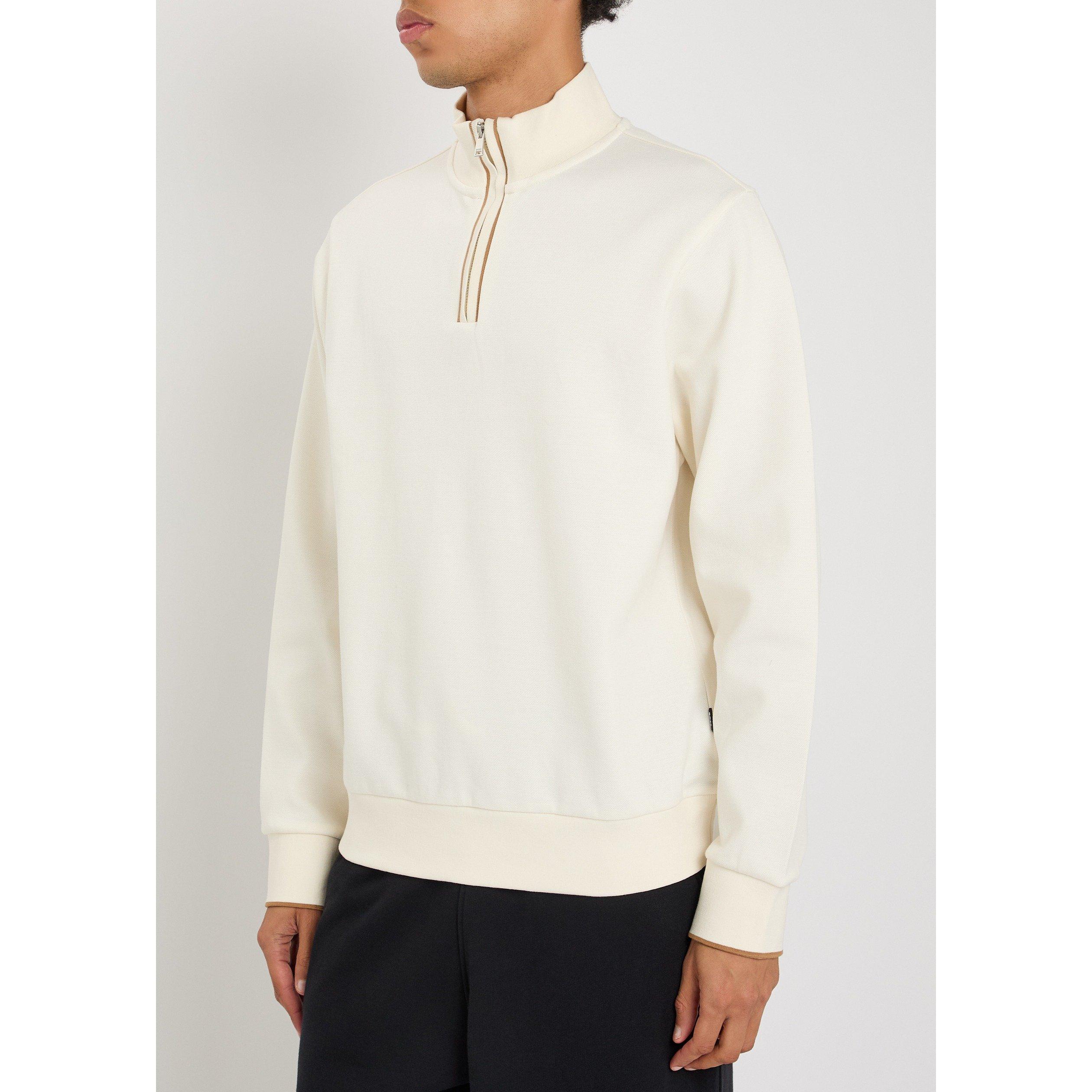 ECRU - Boss - Men's Sidney 1/4 Zip Cotton Jumper - 2
