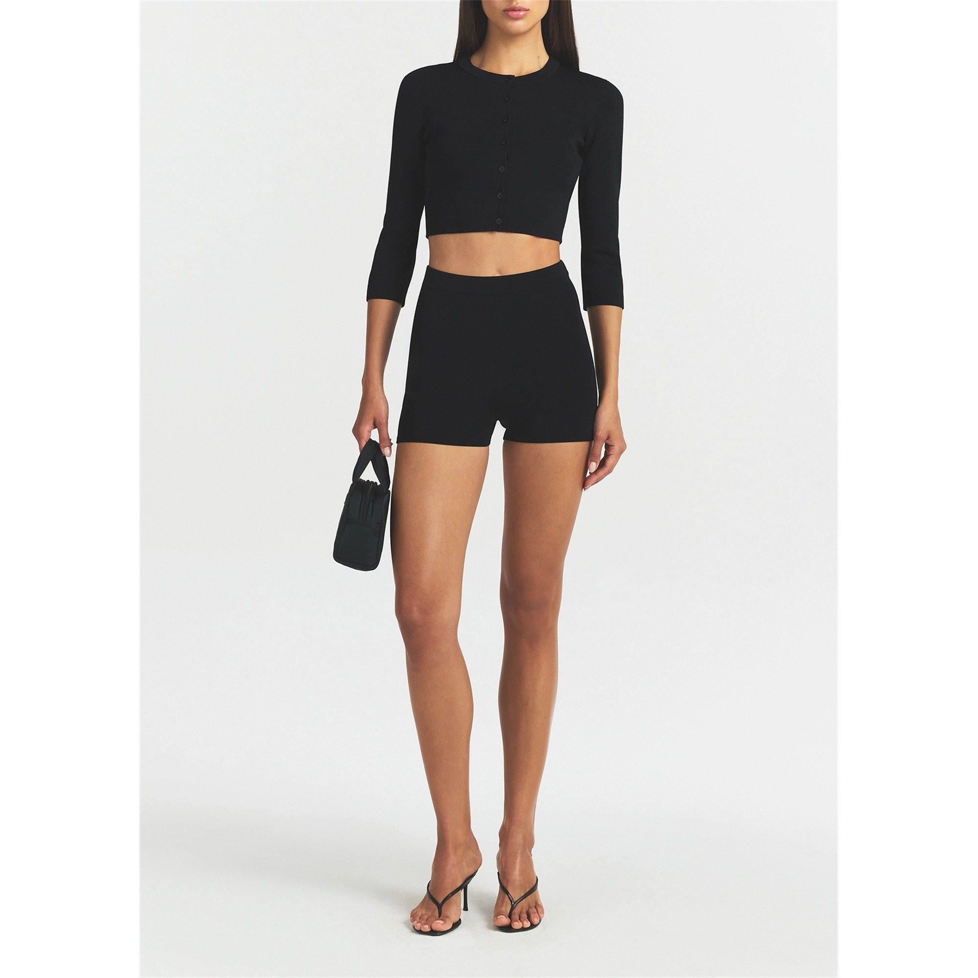 BLACK - SKIMS - Women's Refined Knit Ribbed High-Waisted Shorts - 4
