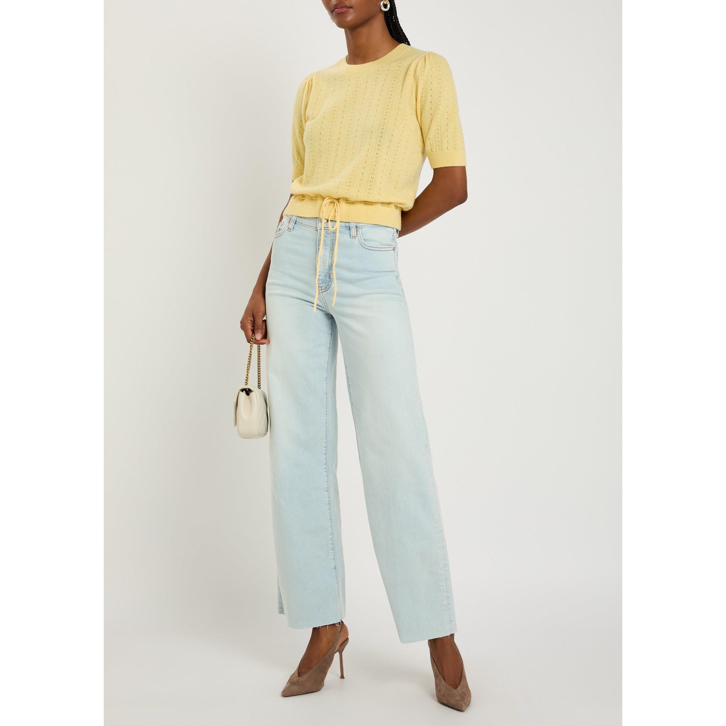 LIGHT BLUE - Frame Denim - Women's Le Slim Palazzo Cotton Wide-Leg Jeans - 5