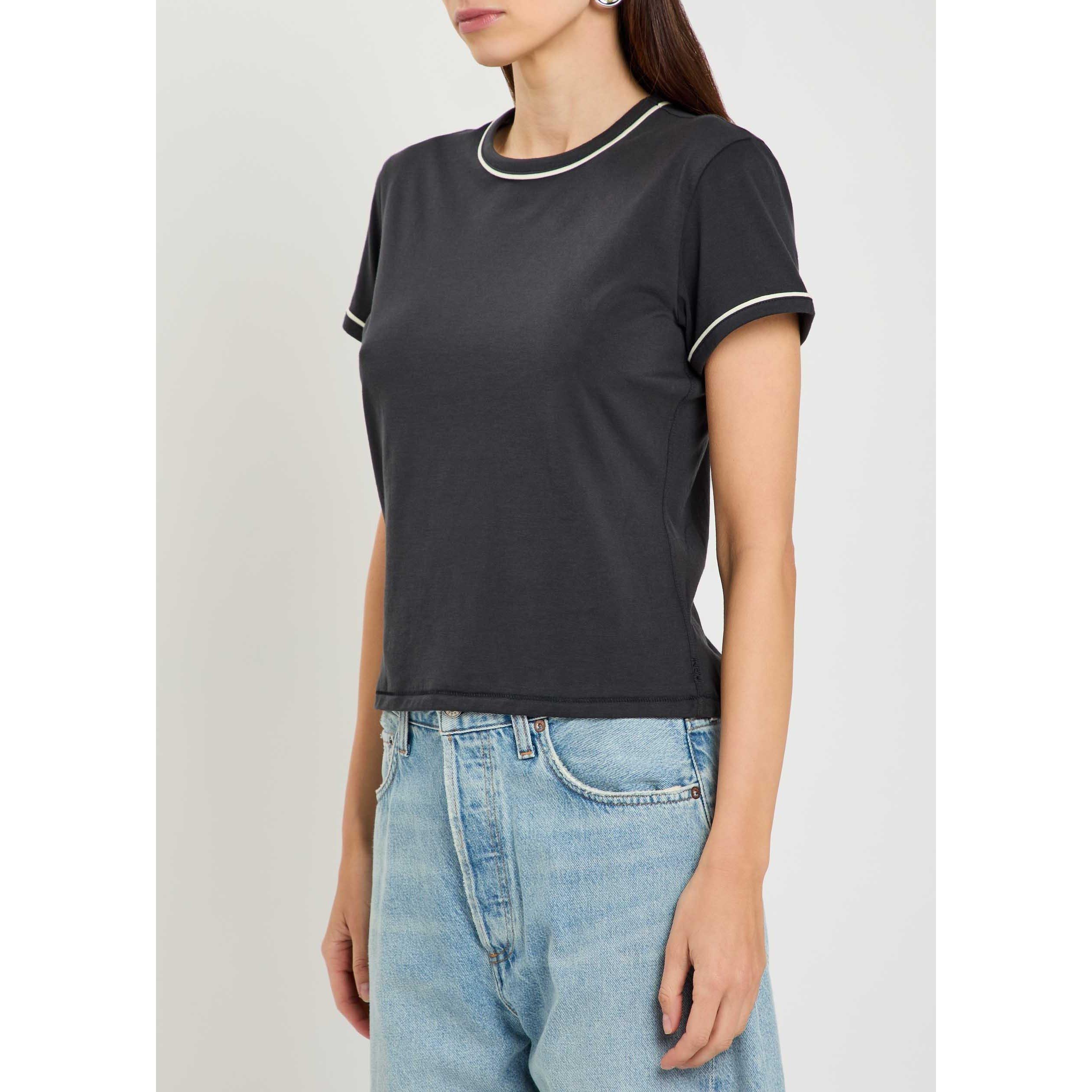 NAVY - Frame Denim - Women's Ringer Cotton Baby T-Shirt - 2
