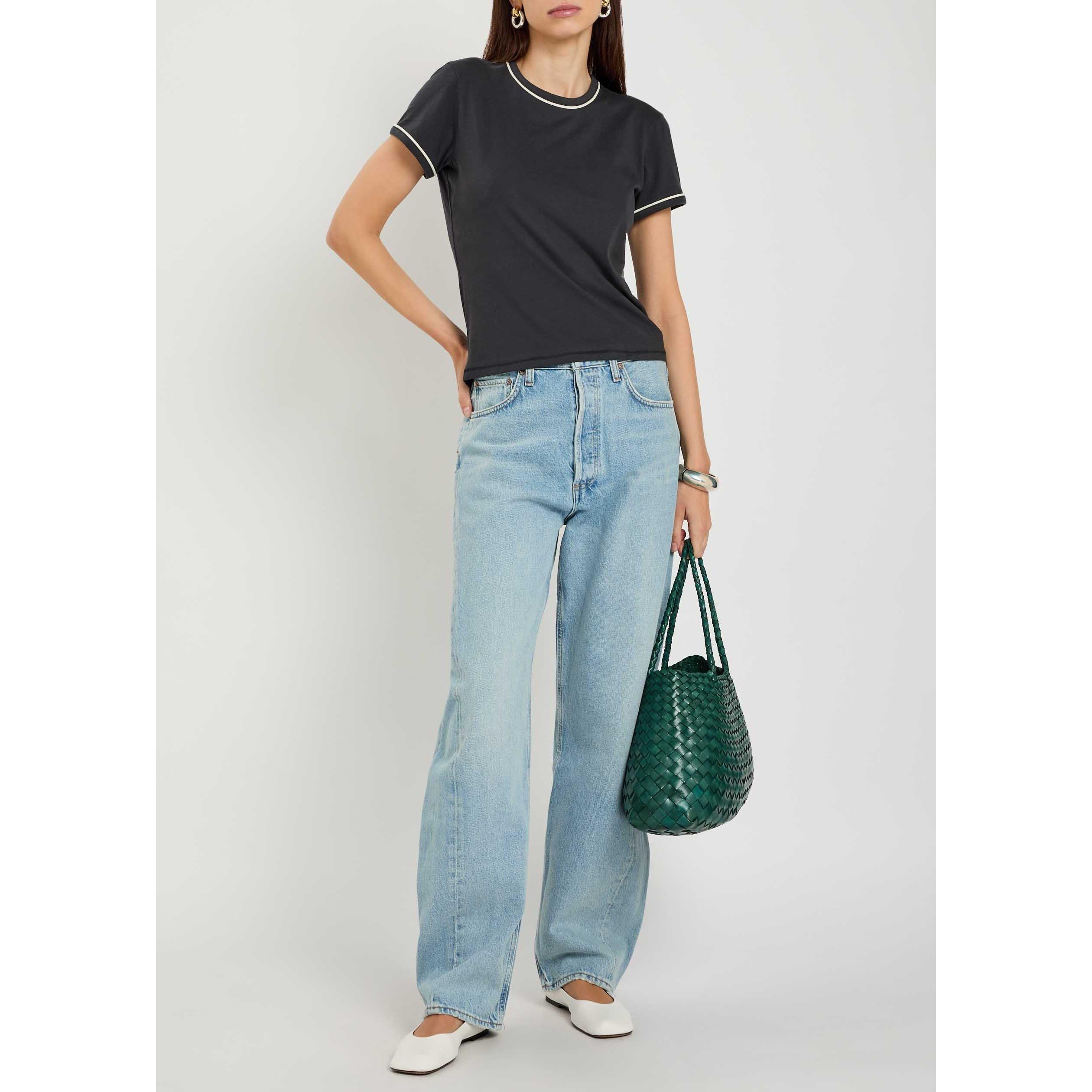 NAVY - Frame Denim - Women's Ringer Cotton Baby T-Shirt - 5