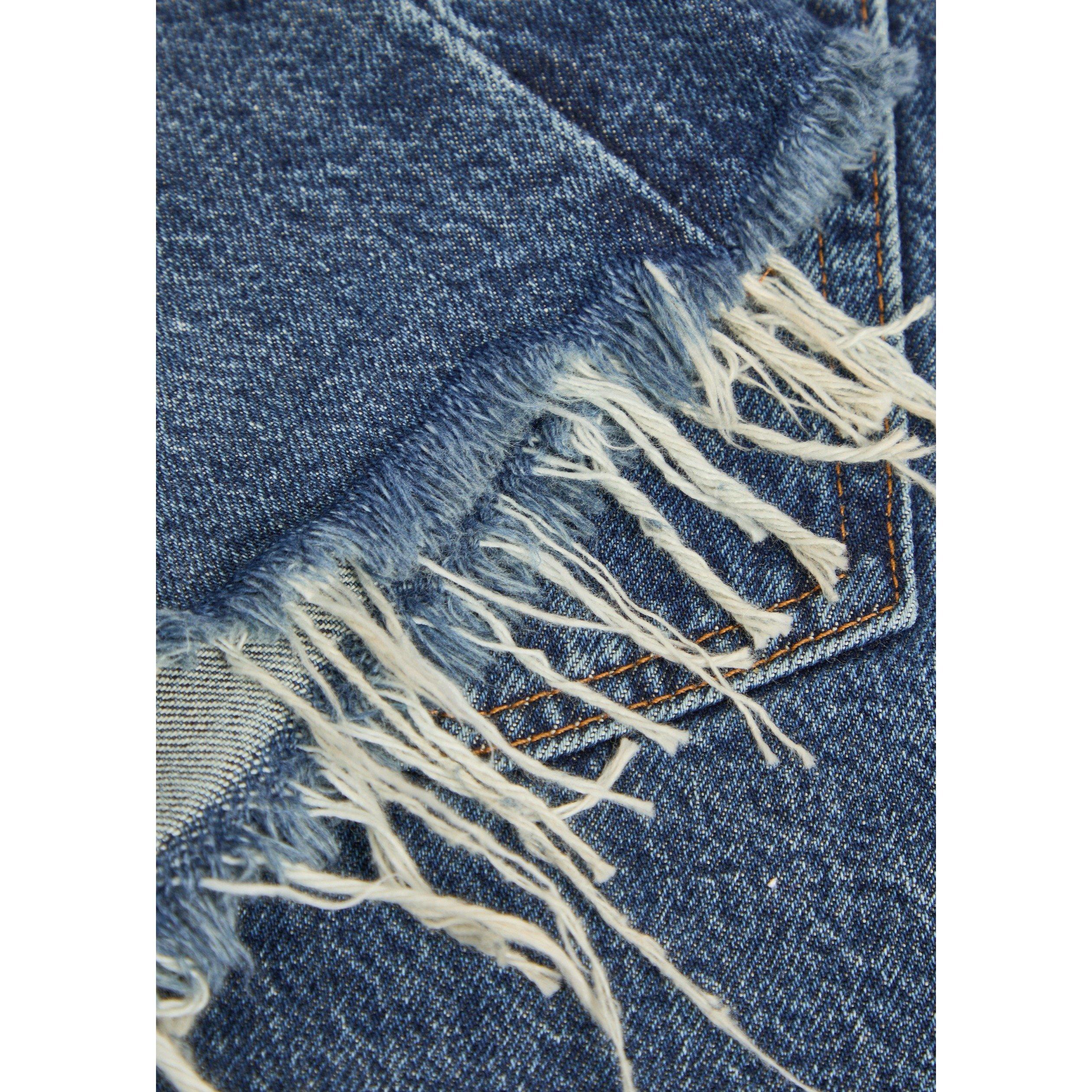 NAVY - Frame Denim - Women's the Long Hang Cotton Mid-Rise Denim Shorts - 4
