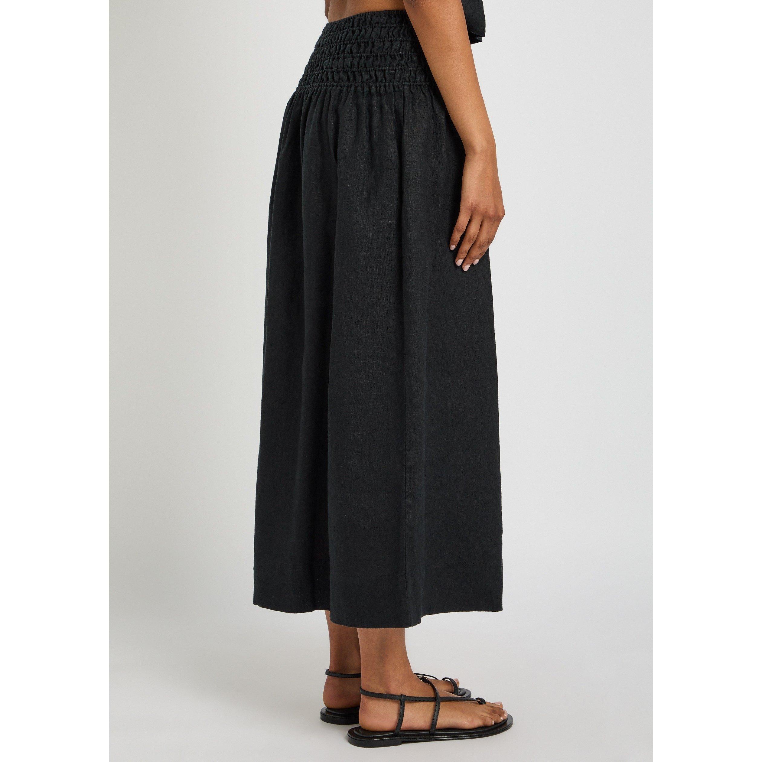 BLACK - Rails - Women's Alessa Linen Midi Skirt - 3