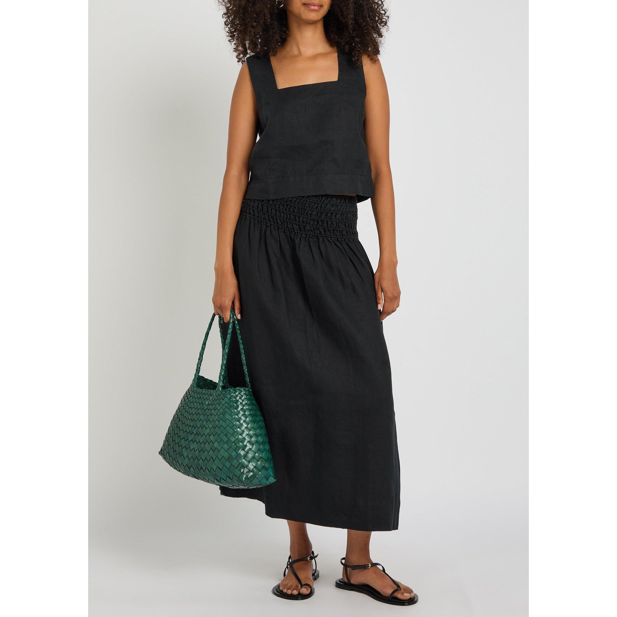 BLACK - Rails - Women's Alessa Linen Midi Skirt - 5