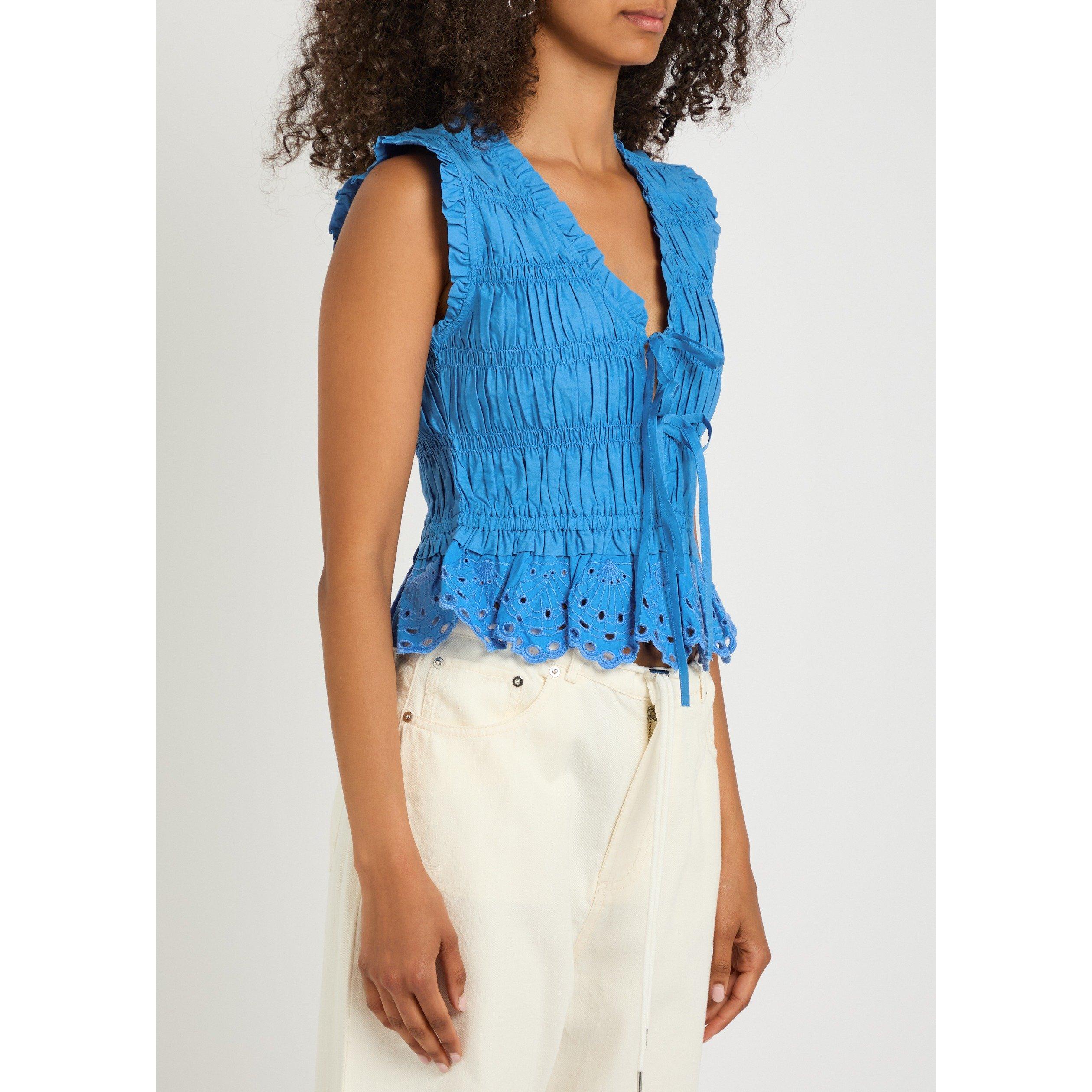 BLUE - Rails - Women's Martine Cotton Slim-Fit Peplum Top - 2