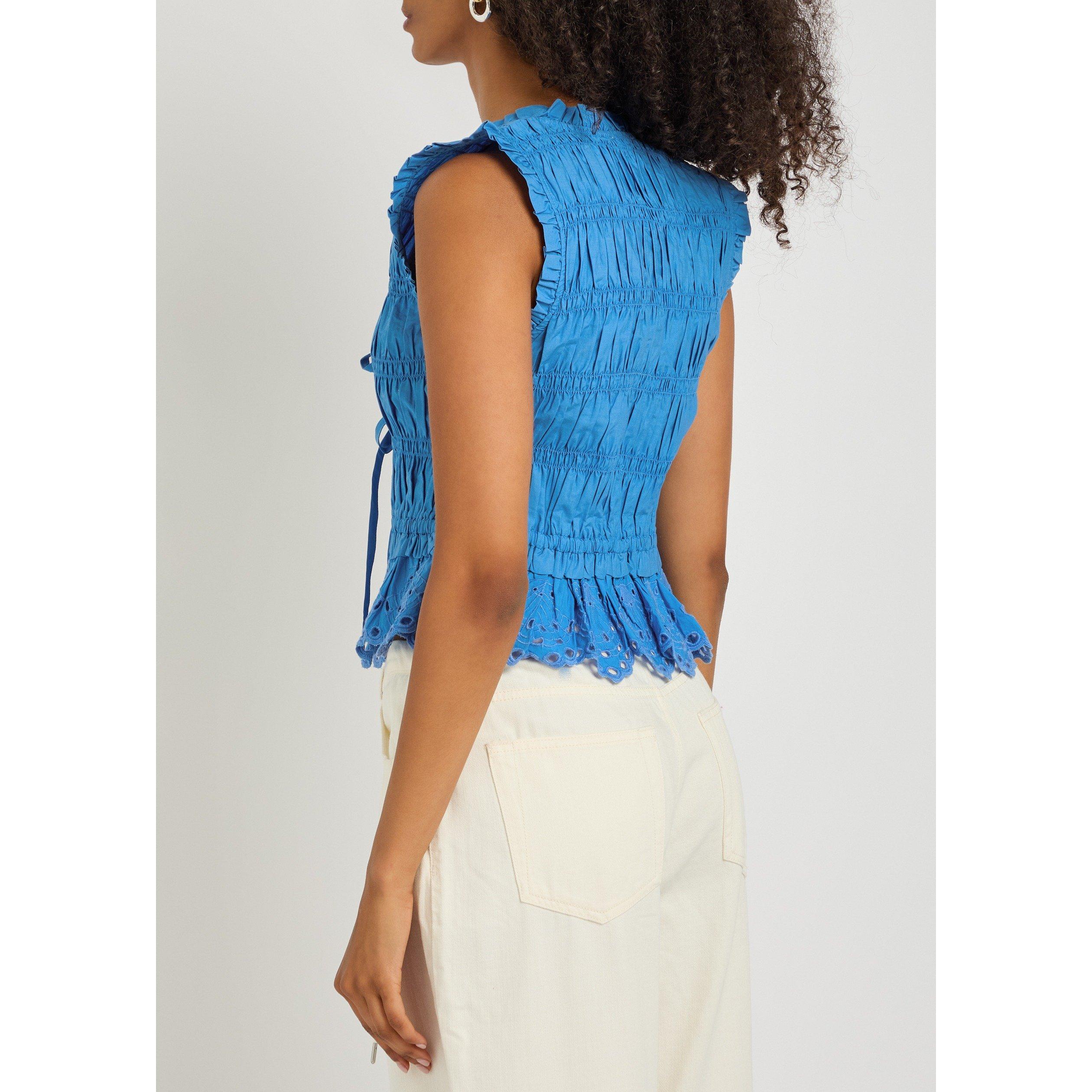 BLUE - Rails - Women's Martine Cotton Slim-Fit Peplum Top - 3
