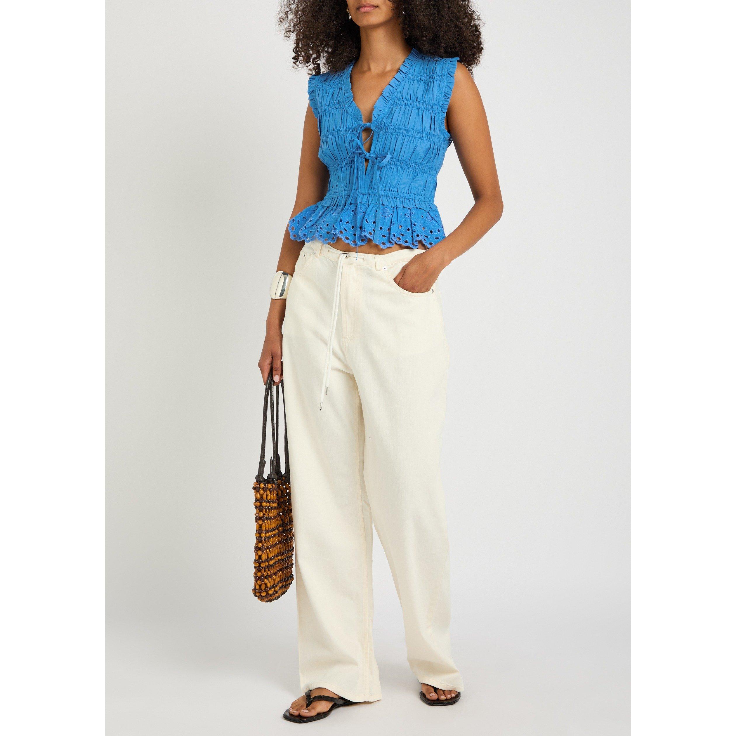 BLUE - Rails - Women's Martine Cotton Slim-Fit Peplum Top - 5