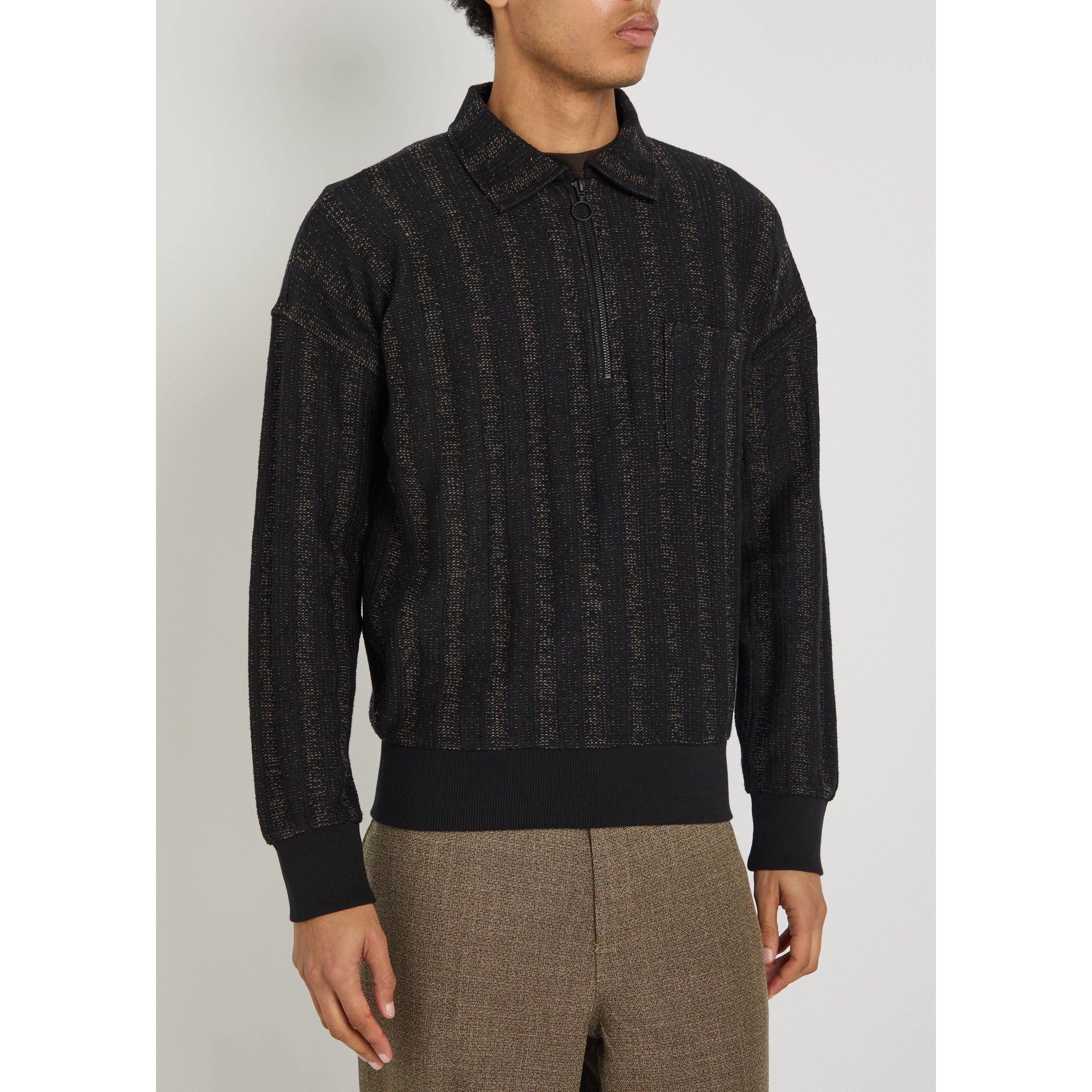 BLACK - Oliver Spencer - OS ZIP KNIT POLO BROWN BLK - 2
