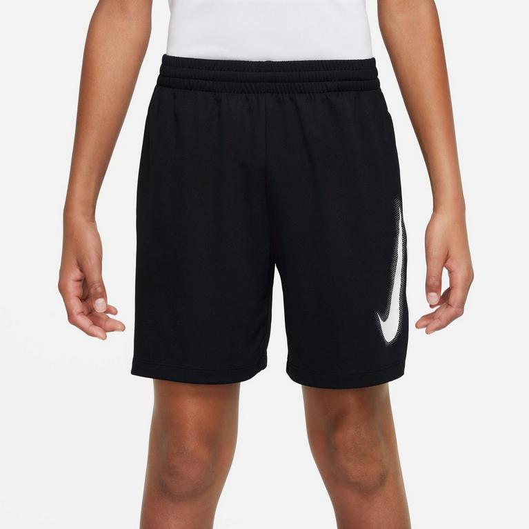 Noir/Blanc - Nike - Dri-FIT Multi+ Big Kids' (Boys') Graphic Training Shorts - 1