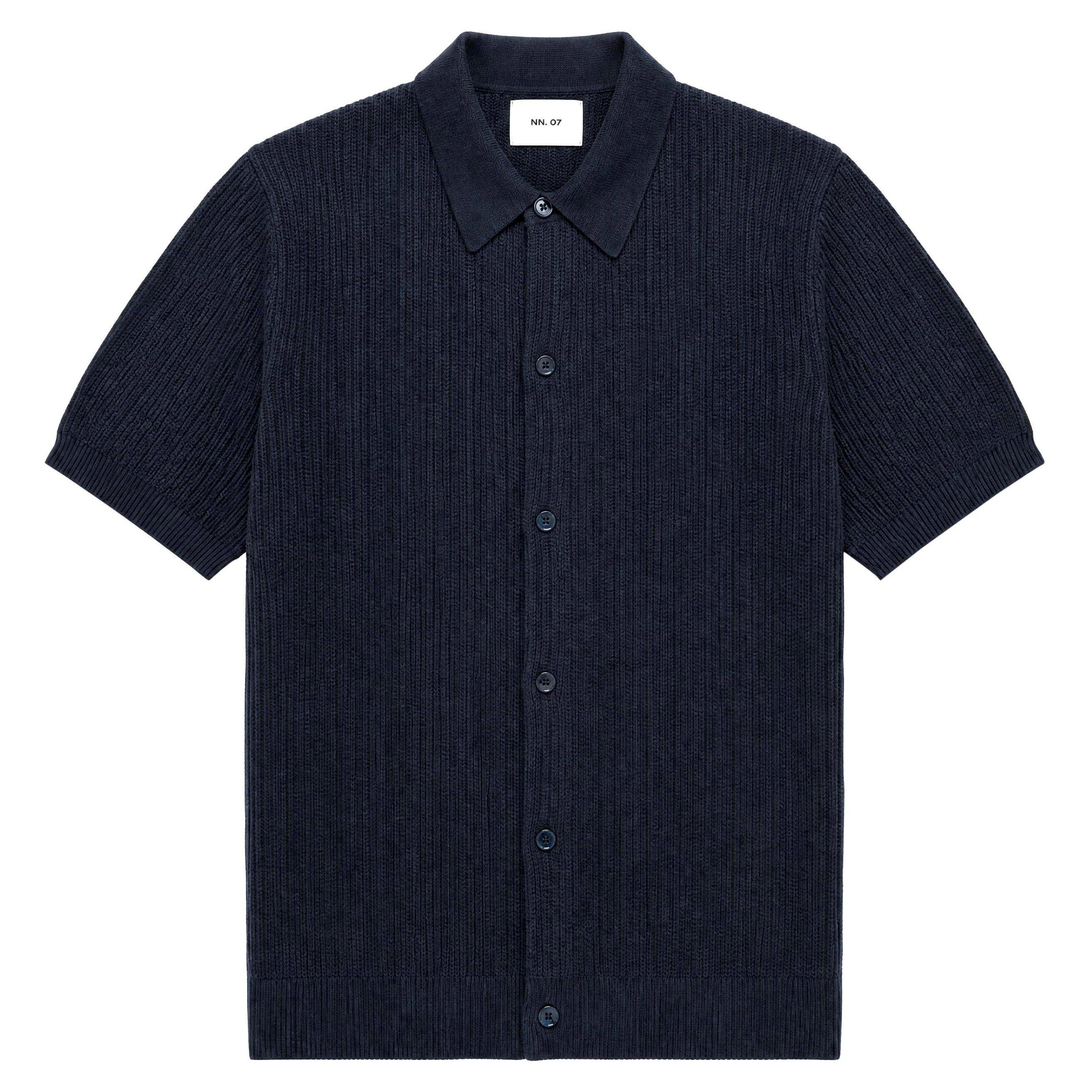 NAVY - NN07 - NN07 NOLAN KNIT SHIRT SS