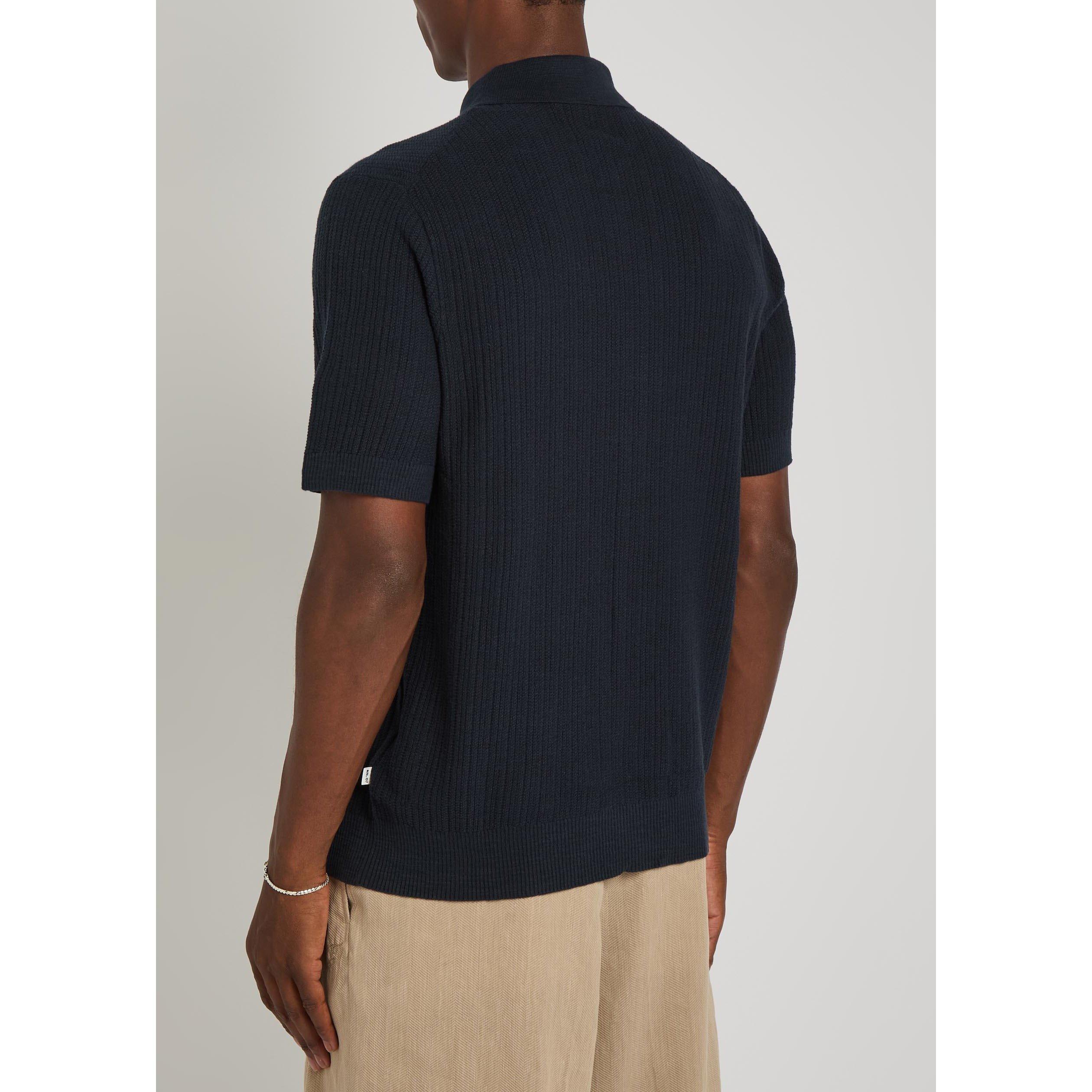 NAVY - NN07 - Men's Nolan Cotton Knitted Short-Sleeve Polo - 3