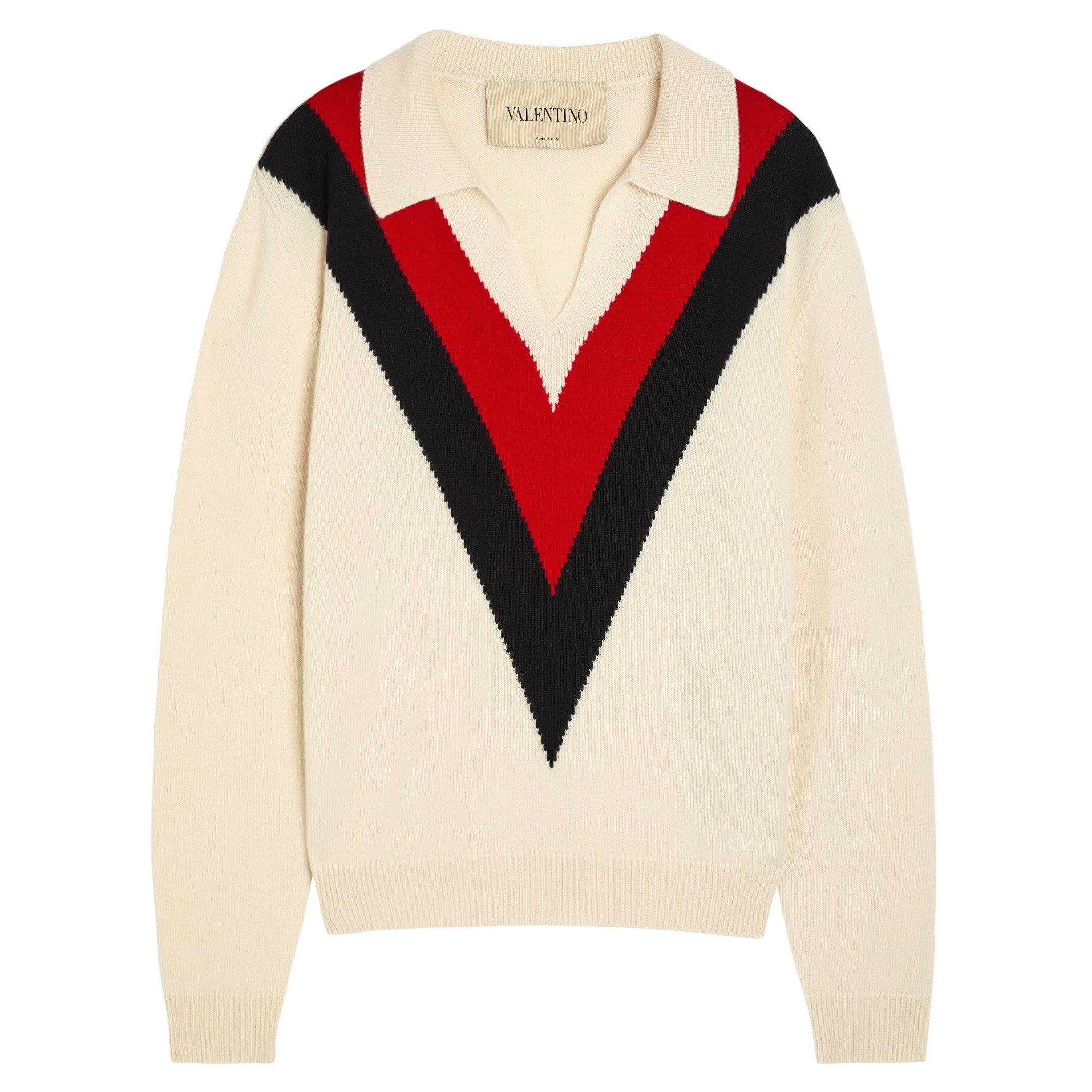 CREAM - Valentino - VAL CASHMERE LS POLO - 1