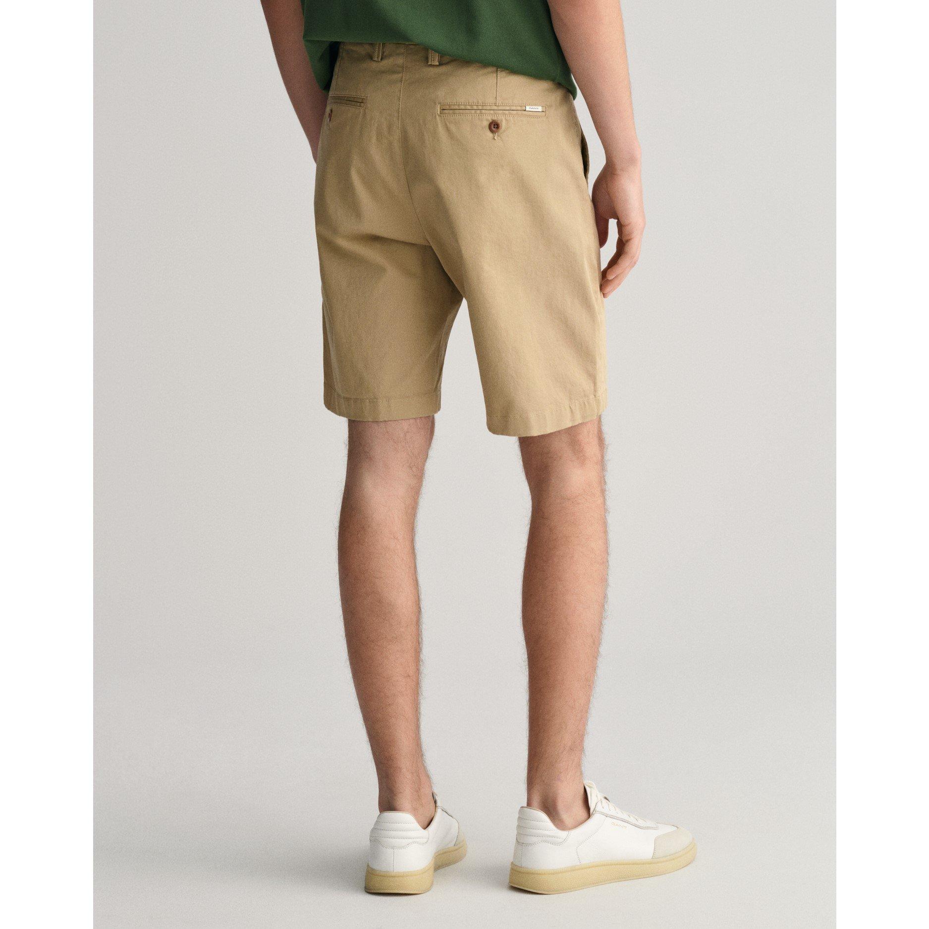 Dark Khaki - Gant - Slim Fit Twill Shorts - 2