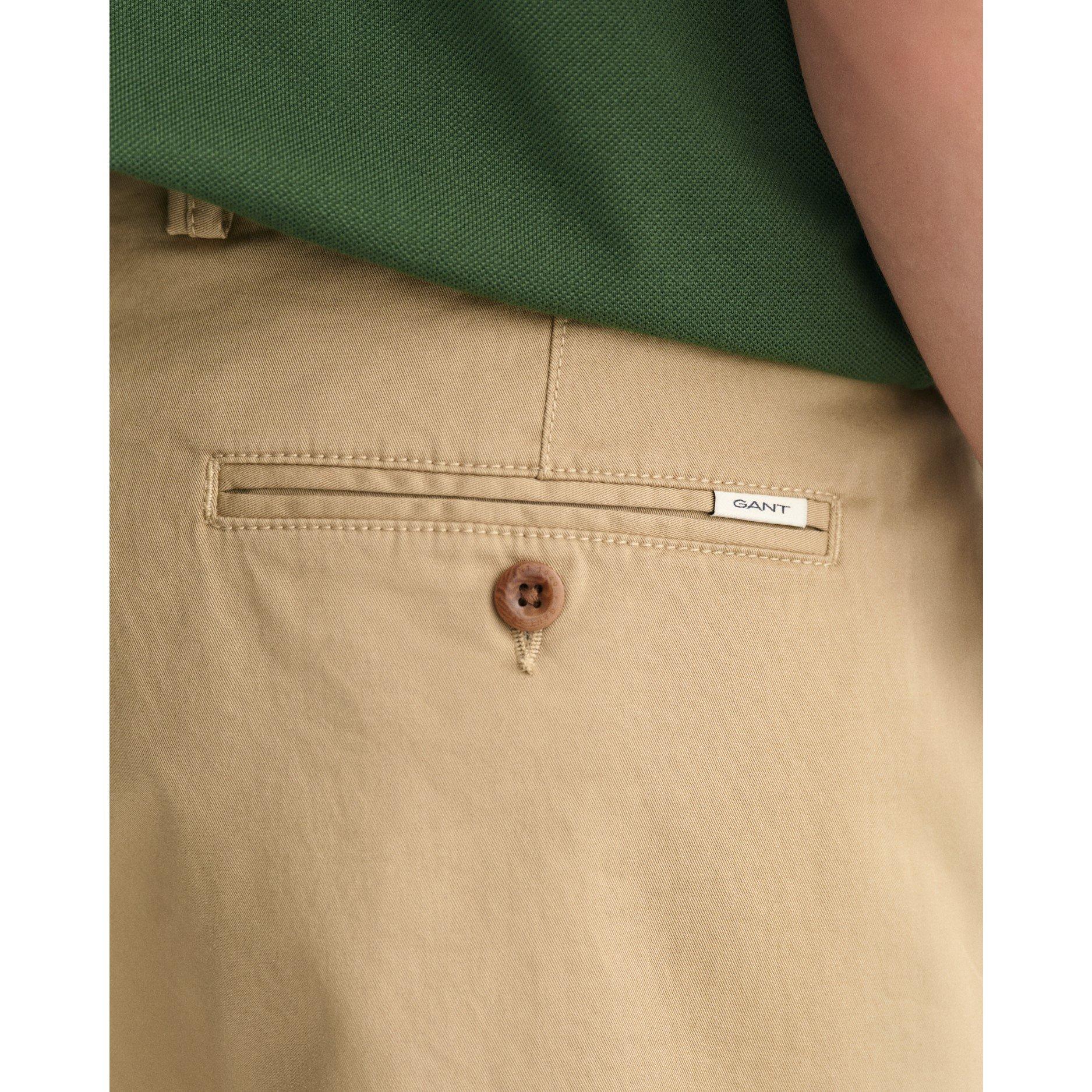 Dark Khaki - Gant - Slim Fit Twill Shorts - 6