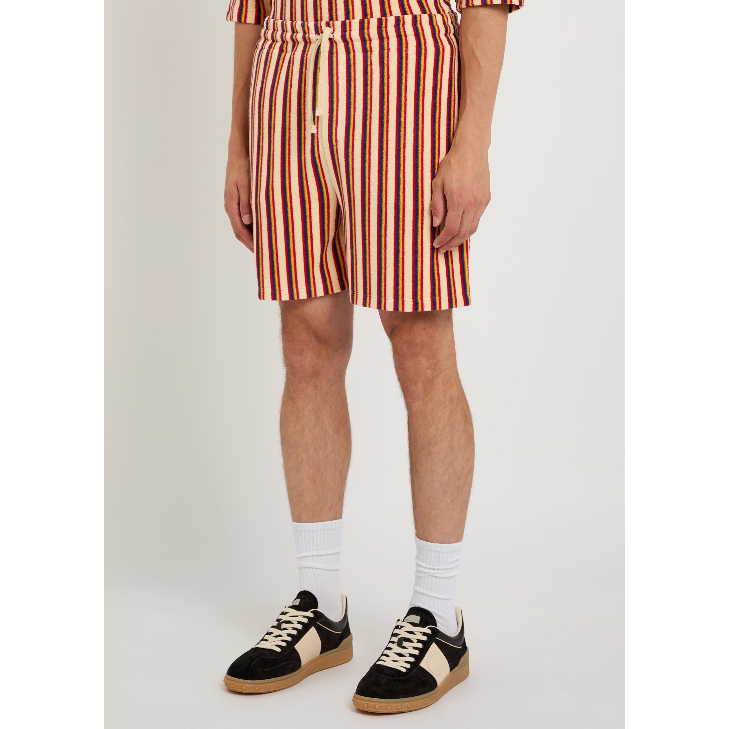 MULTICOLOURED 1 - Valentino - Men's Val Sponge Striped Jogger Shorts - 2