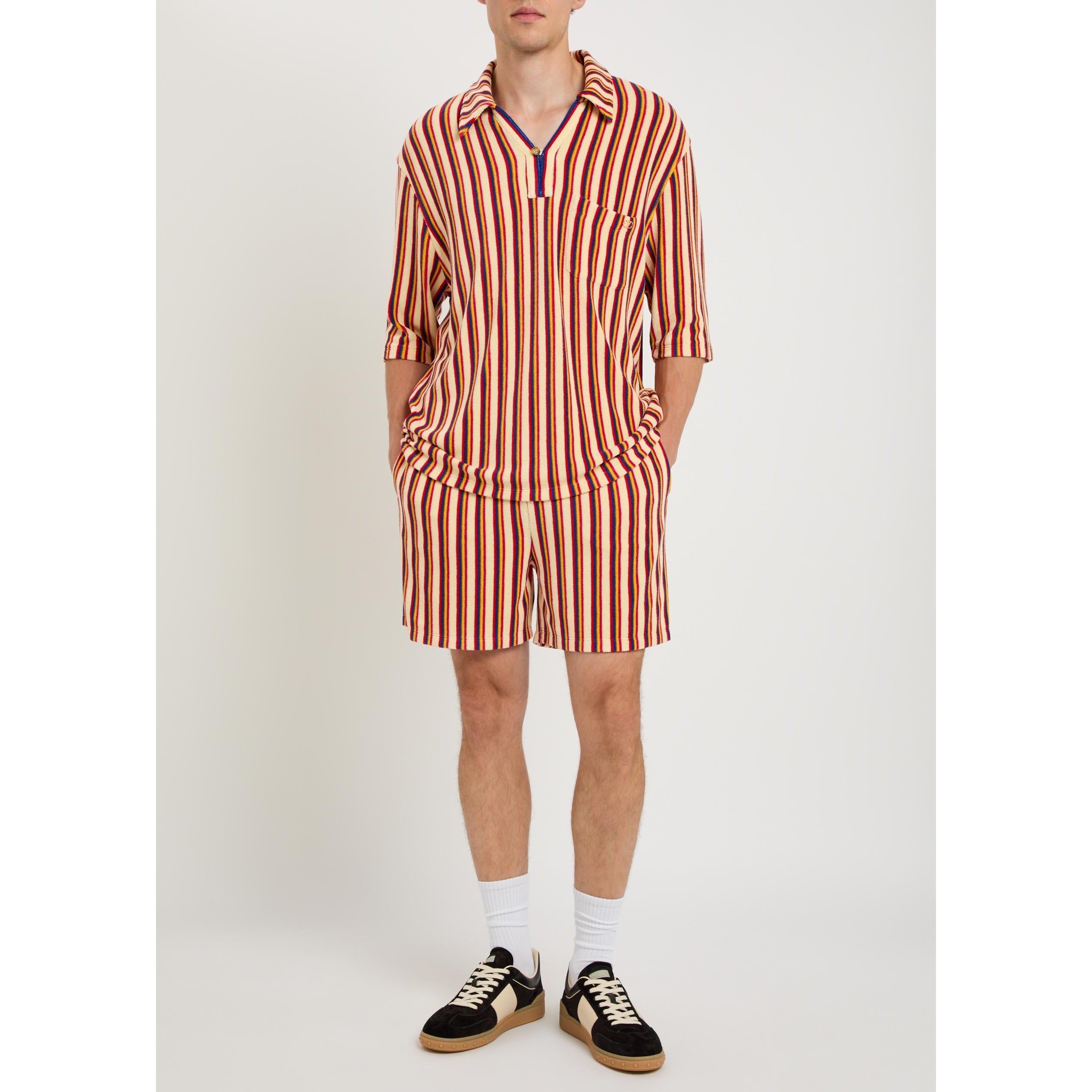 MULTICOLOURED 1 - Valentino - Men's Val Sponge Striped Jogger Shorts - 5