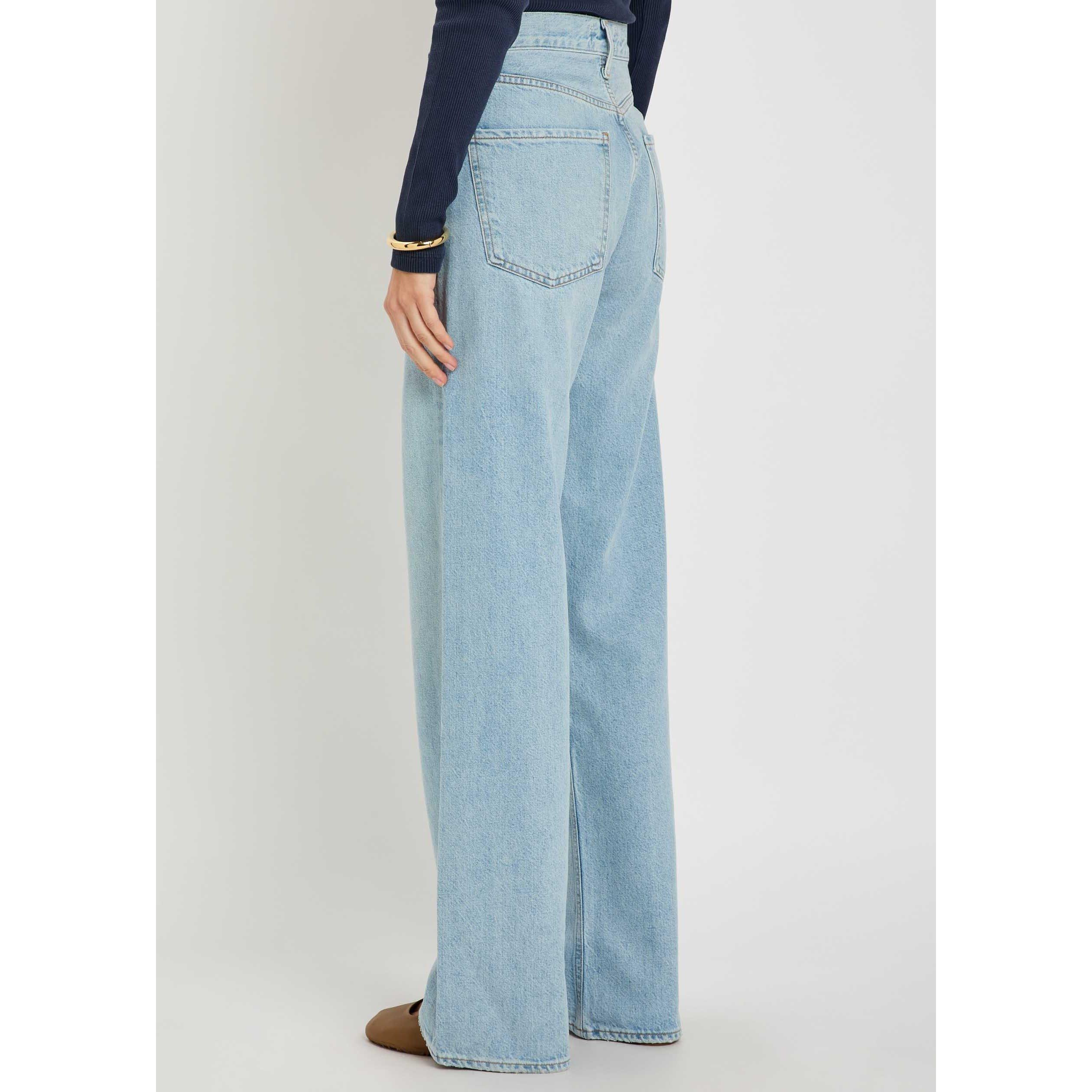 LIGHT BLUE - Agolde - Women's Ren Memory High-Rise Wide-Leg Jeans - 3