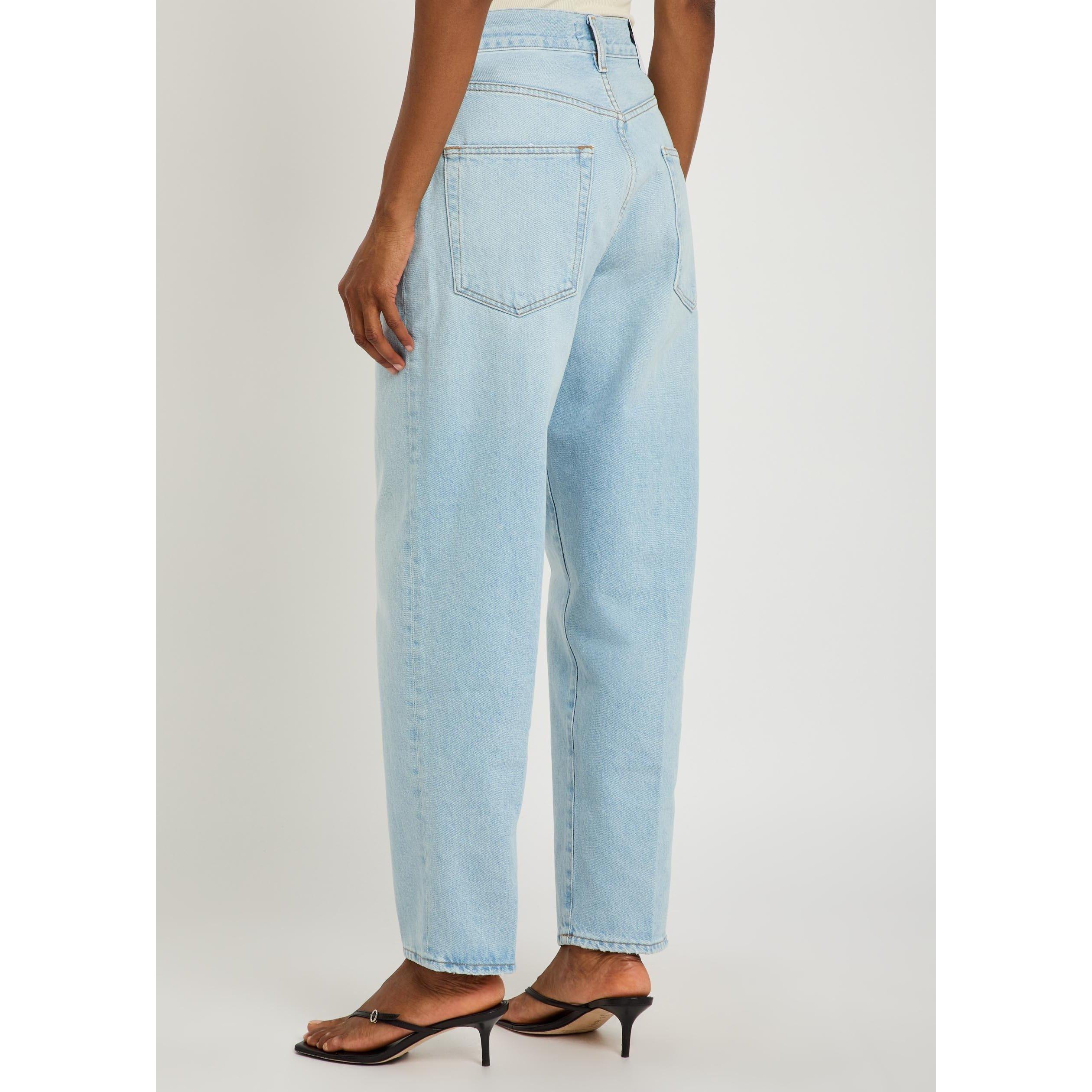 LIGHT BLUE - Agolde - Women's 80s Comeback High-Rise Cotton Tapered Jeans - 3