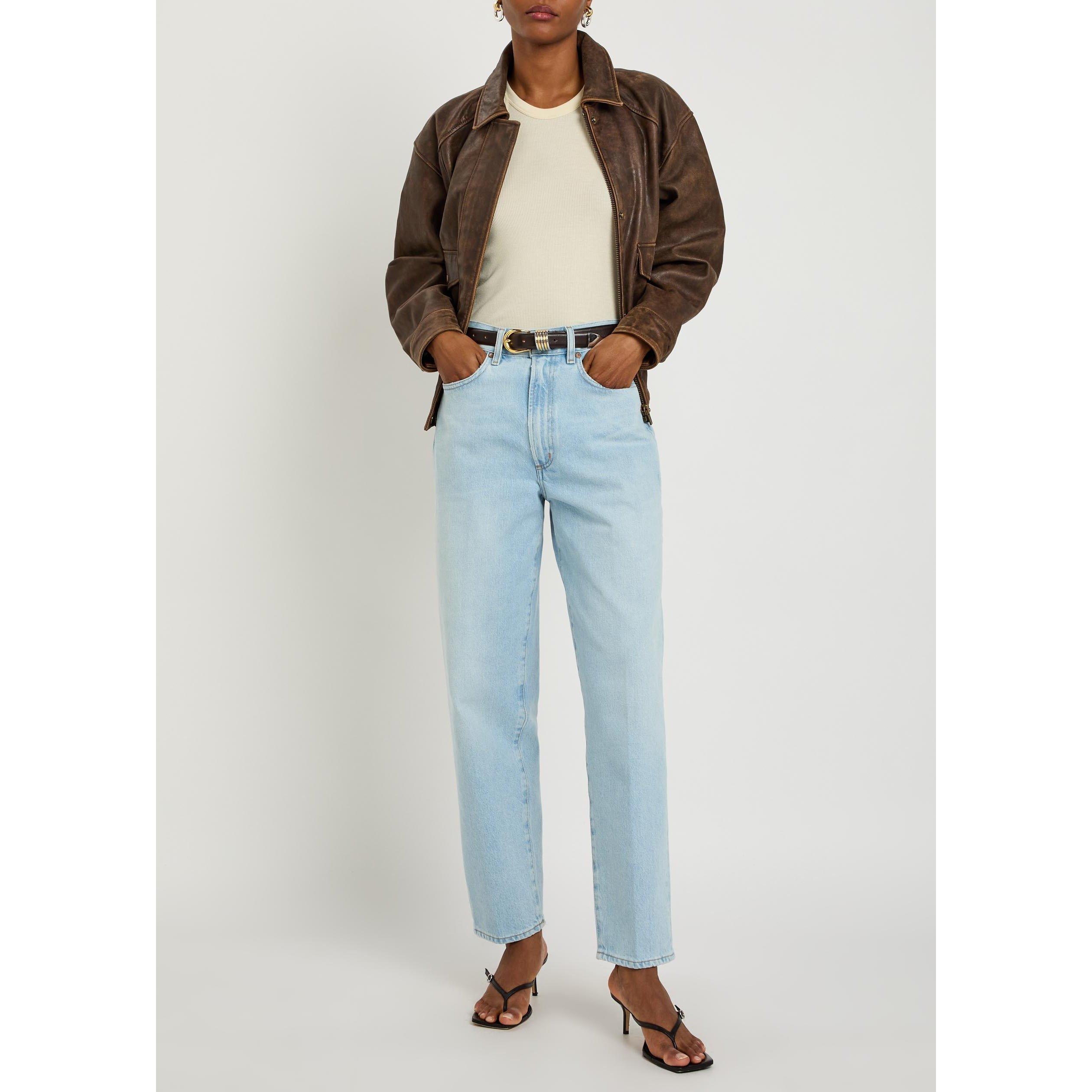 LIGHT BLUE - Agolde - Women's 80s Comeback High-Rise Cotton Tapered Jeans - 5