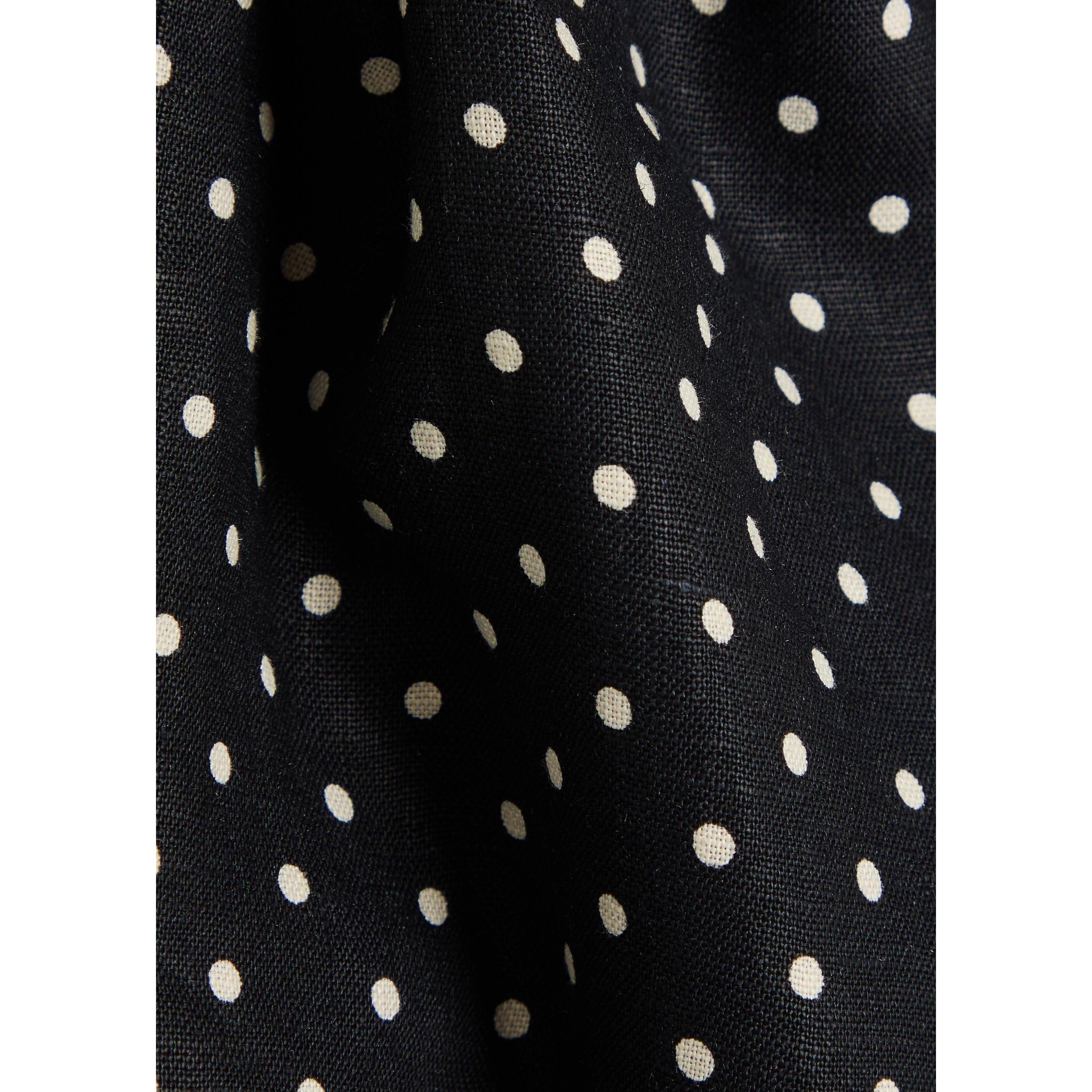 BLACK AND WHITE - Faithfull The Brand - Women's Petro Polka Dot Linen Slim-Fit Peplum Top - 4
