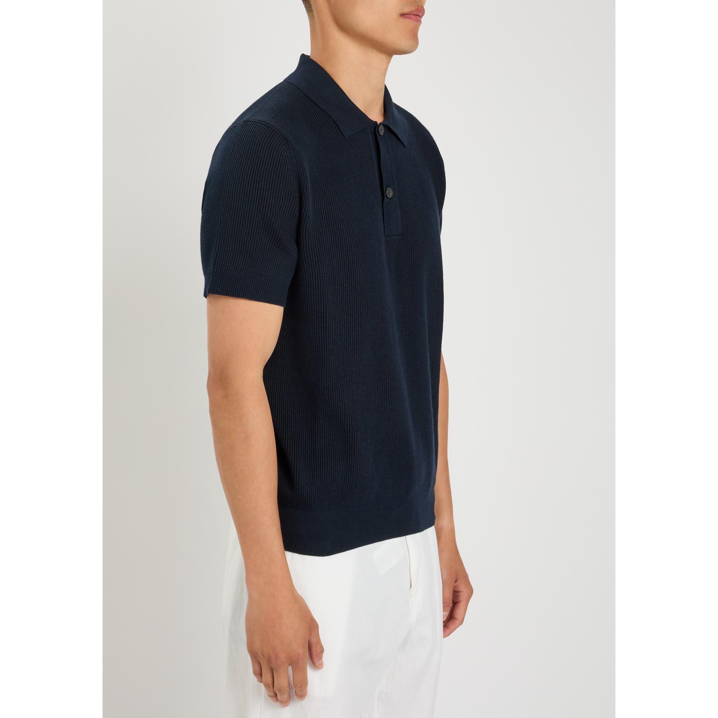 NAVY - Sunspel - SUNSPEL RIB SS POLO - 2