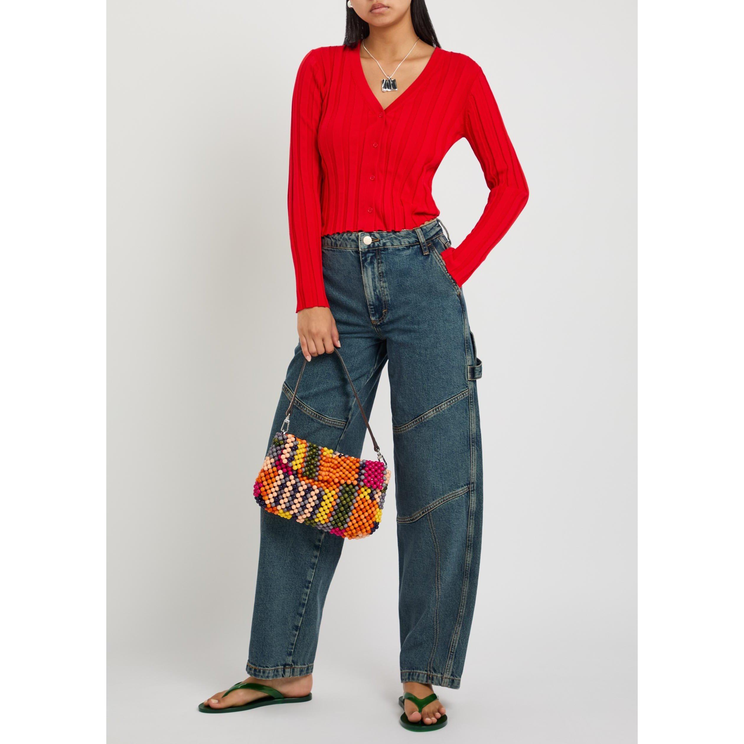 RED - Staud - Women's Ezra Slim-Fit Cardigan - 5