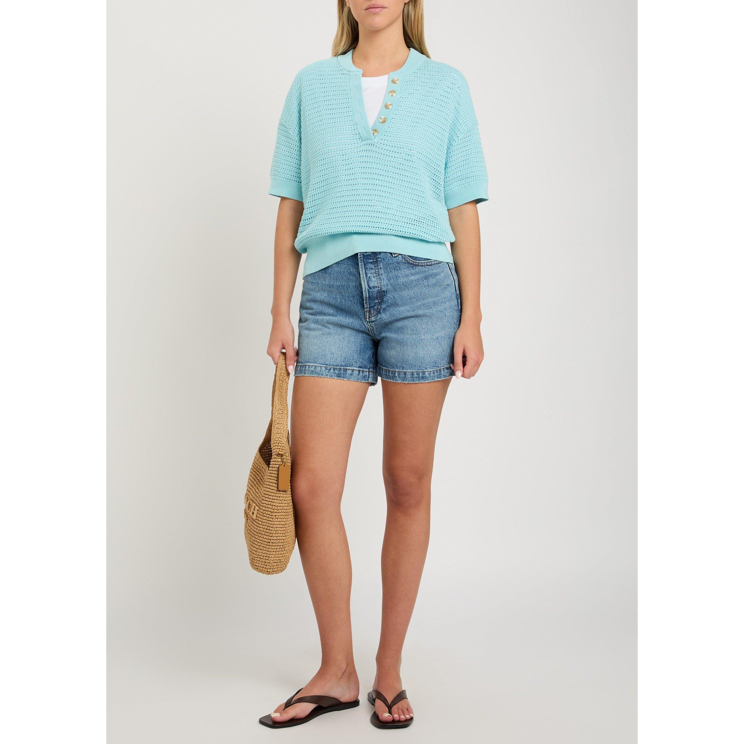 LIGHT BLUE - Varley - Women's Callie Cotton Short-Sleeve Polo Shirt - 5