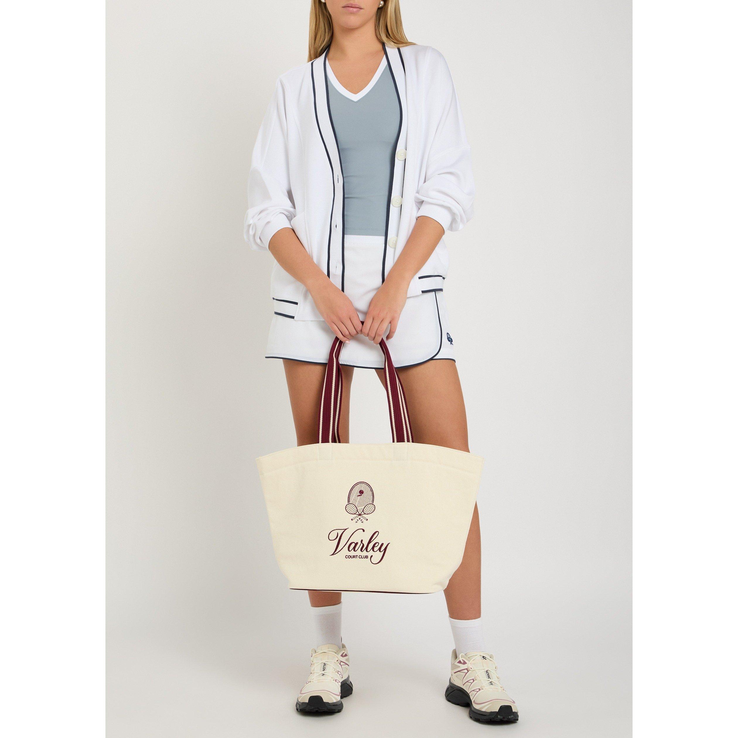 WHITE - Varley - Women's Decker Off Court Viscose Relaxed-Fit Cardigan - 5