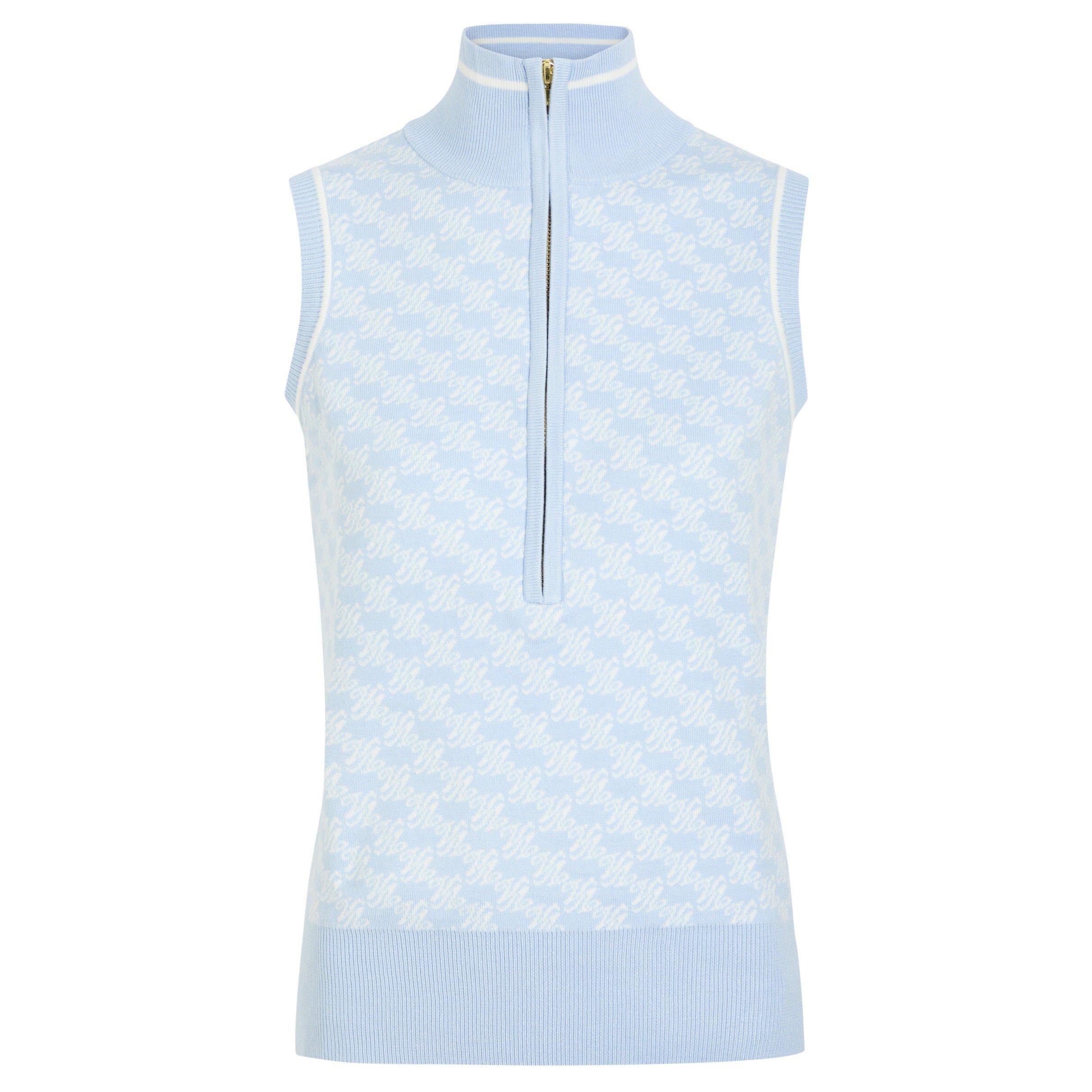 BLUE AND WHITE - Varley - VINCENT HALF ZIP KNIT