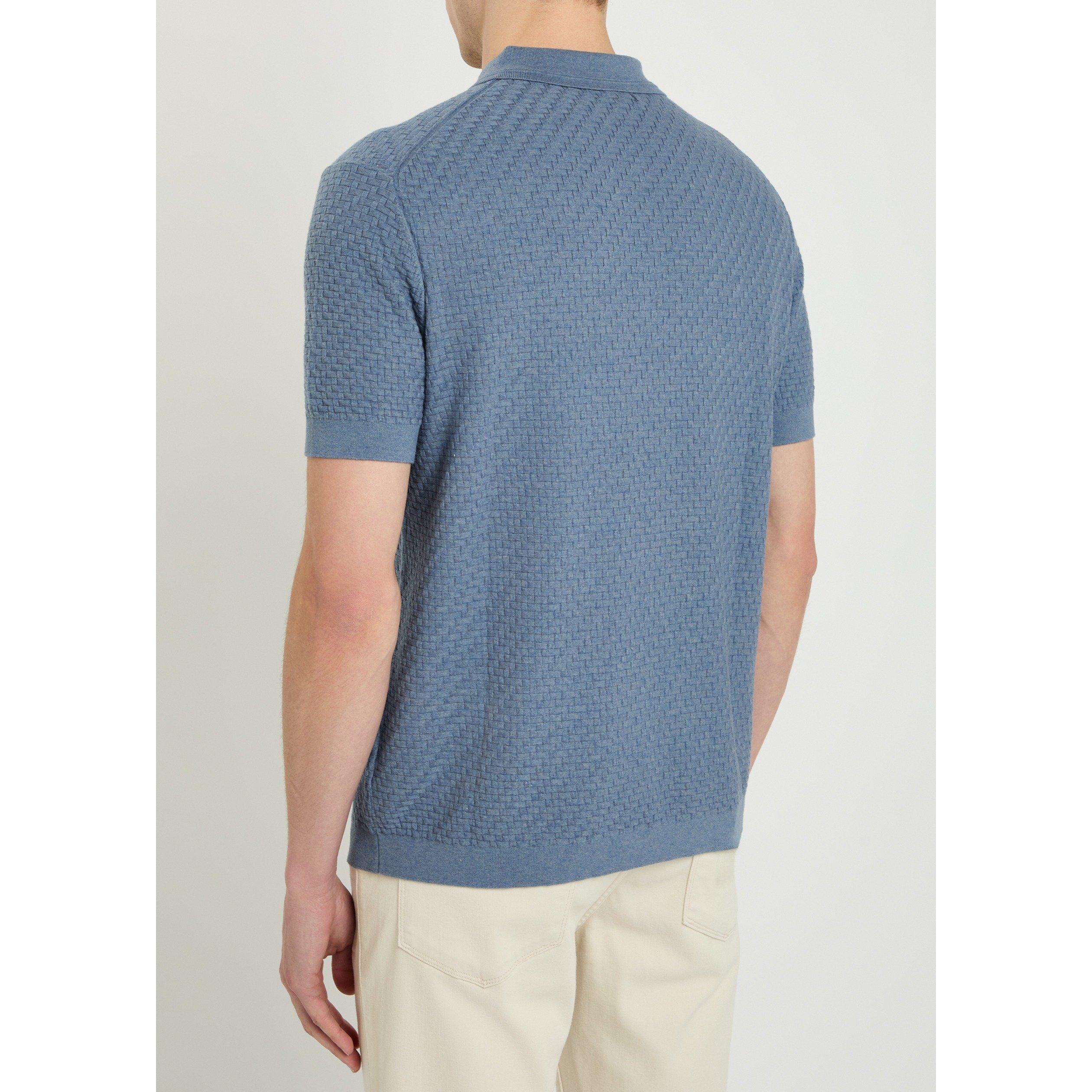 BLUE - Paige - Men's Kiko Cotton Short-Sleeve Polo Shirt - 3