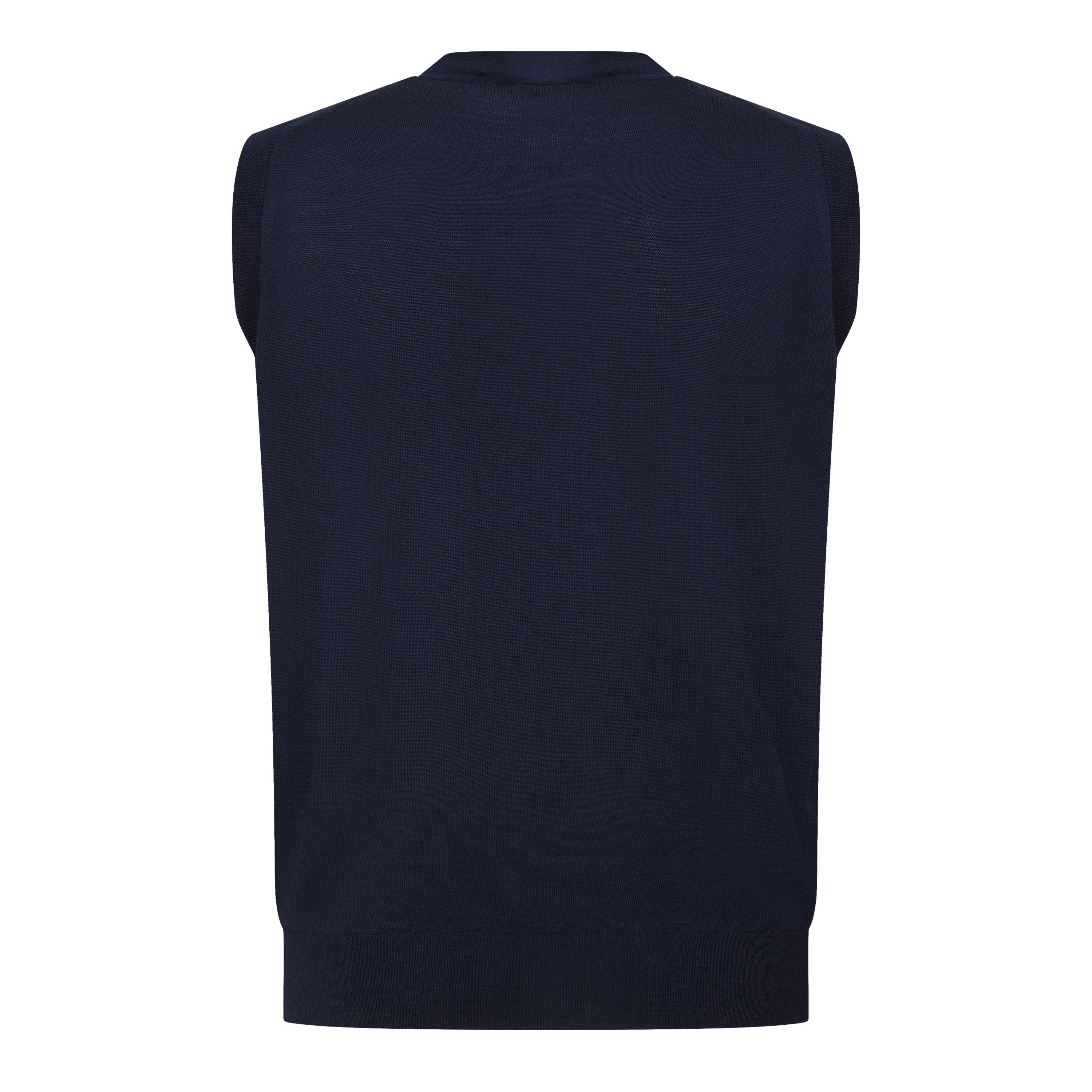 NAVY - John Smedley - SMEDLEY BOLTON VEST - 2