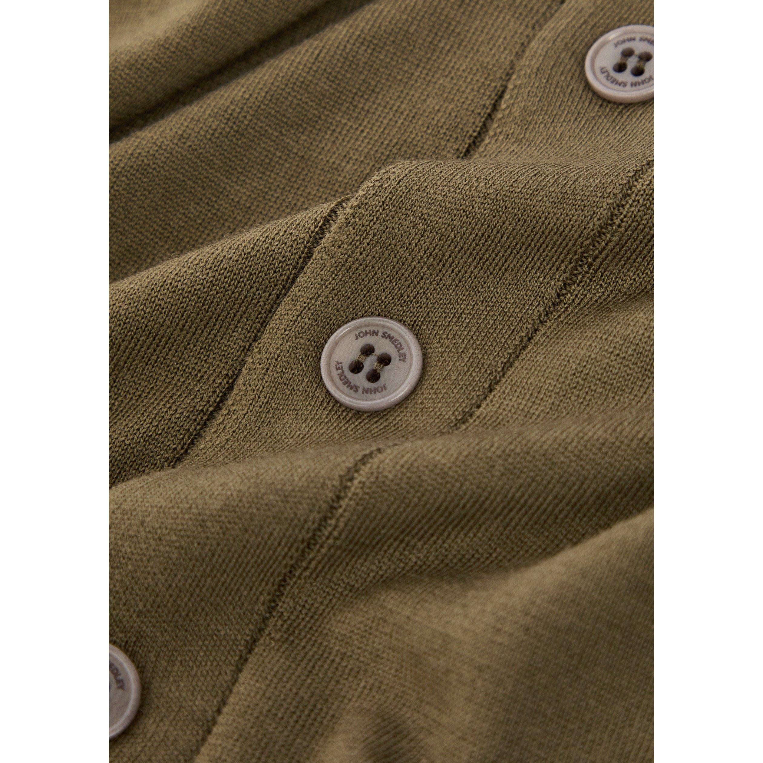 DARK GREEN - John Smedley - Men's Bradrick Merino Wool Slim-Fit Cardigan - 4