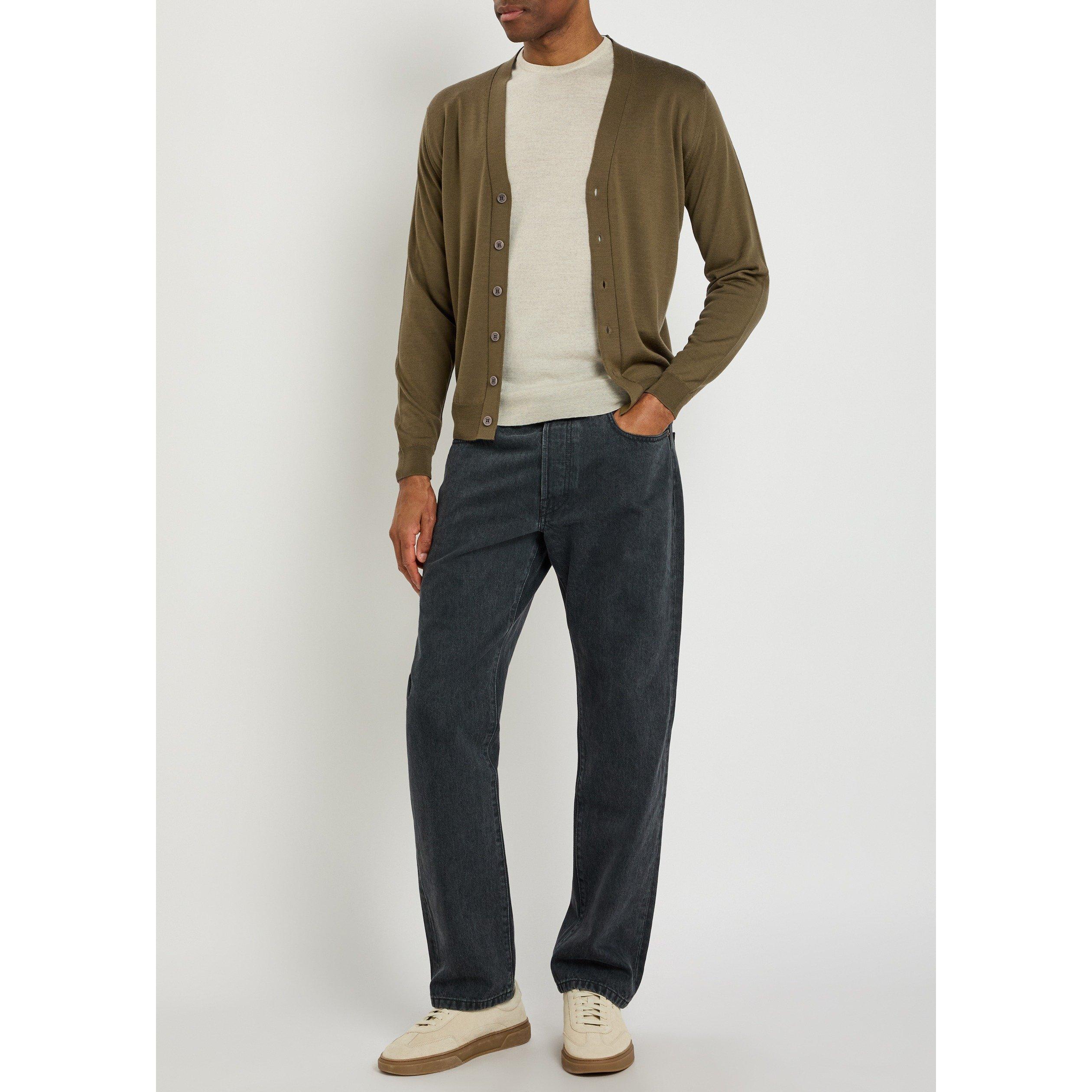 DARK GREEN - John Smedley - Men's Bradrick Merino Wool Slim-Fit Cardigan - 5