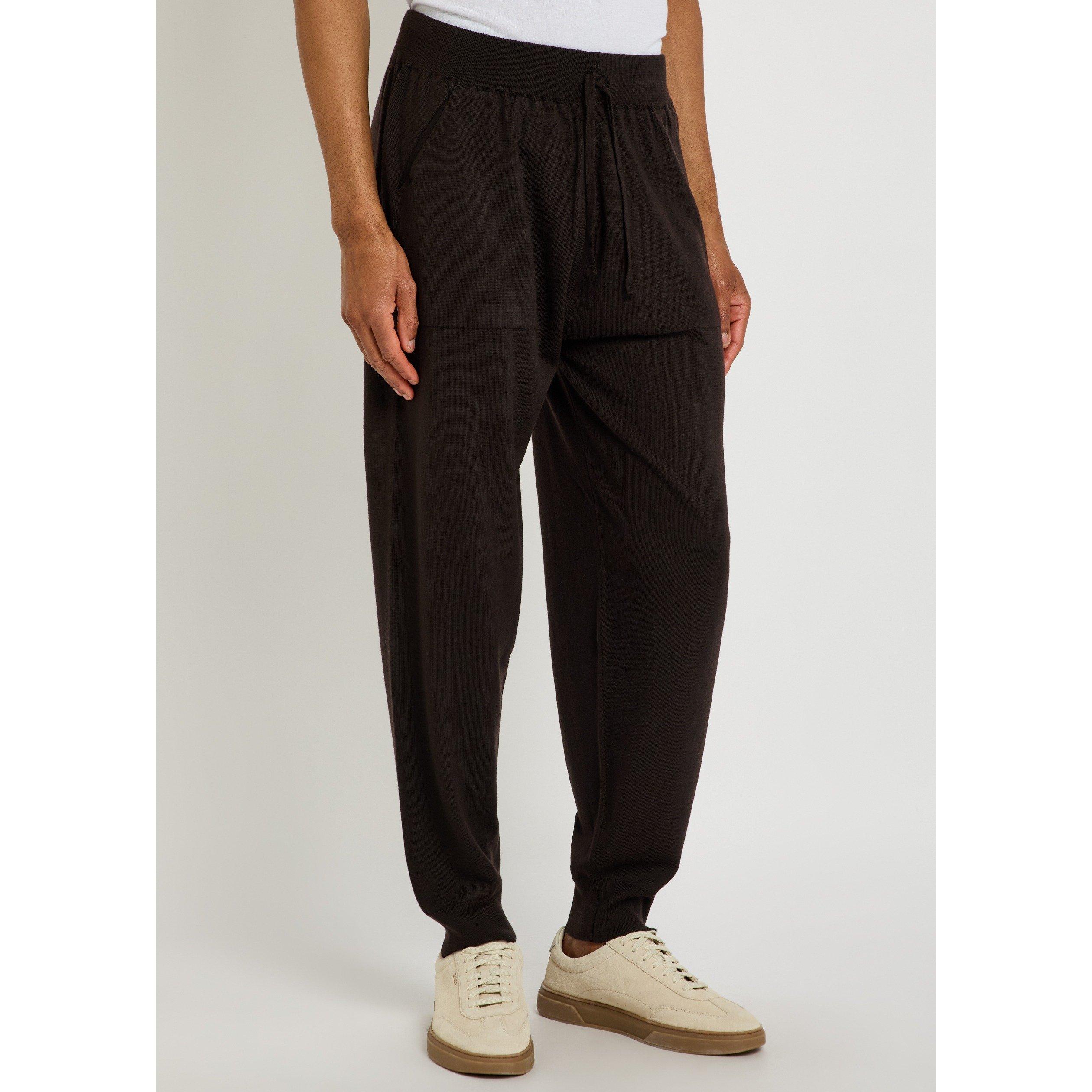 BROWN - John Smedley - Men's Henning Merino Wool Trousers - 2