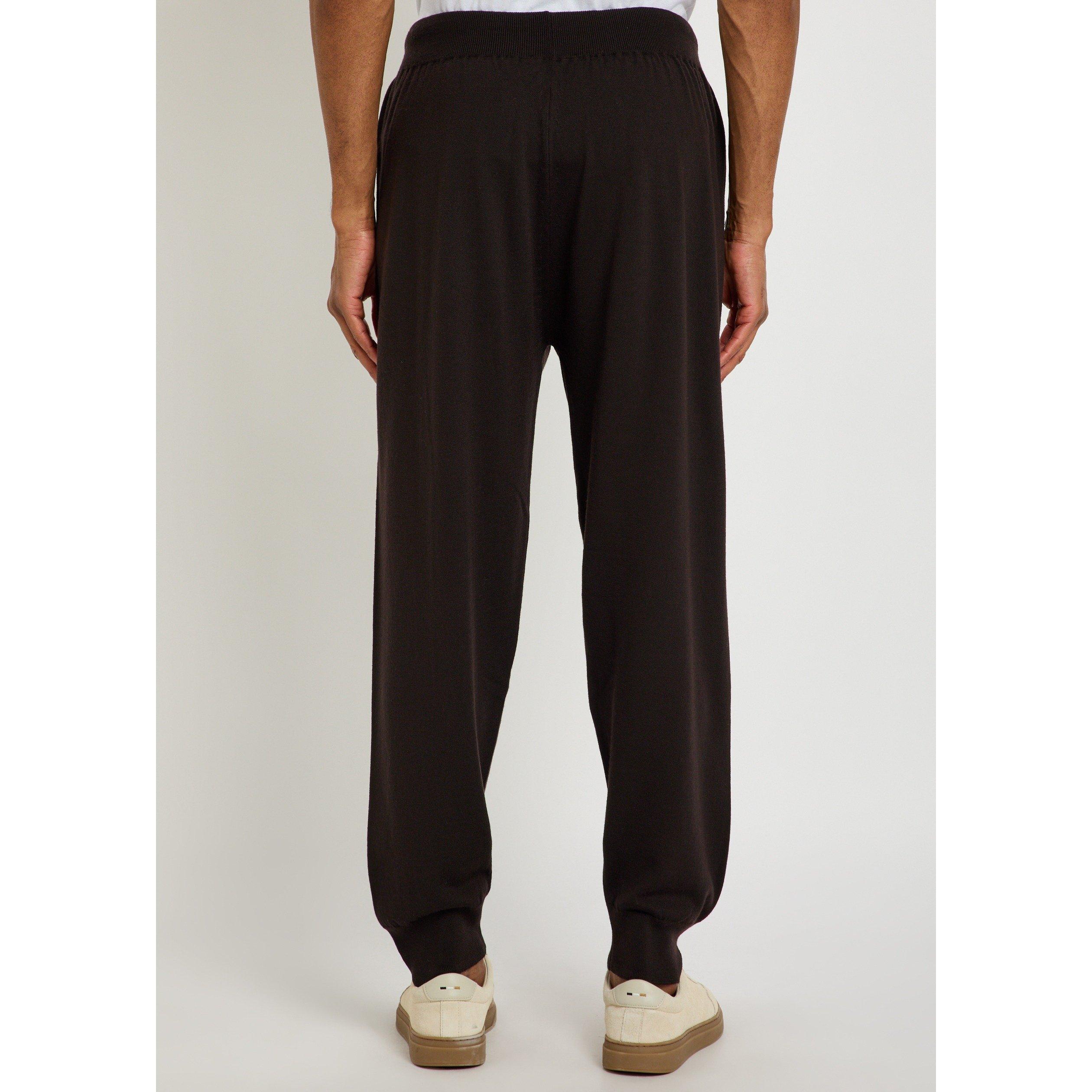 BROWN - John Smedley - Men's Henning Merino Wool Trousers - 3