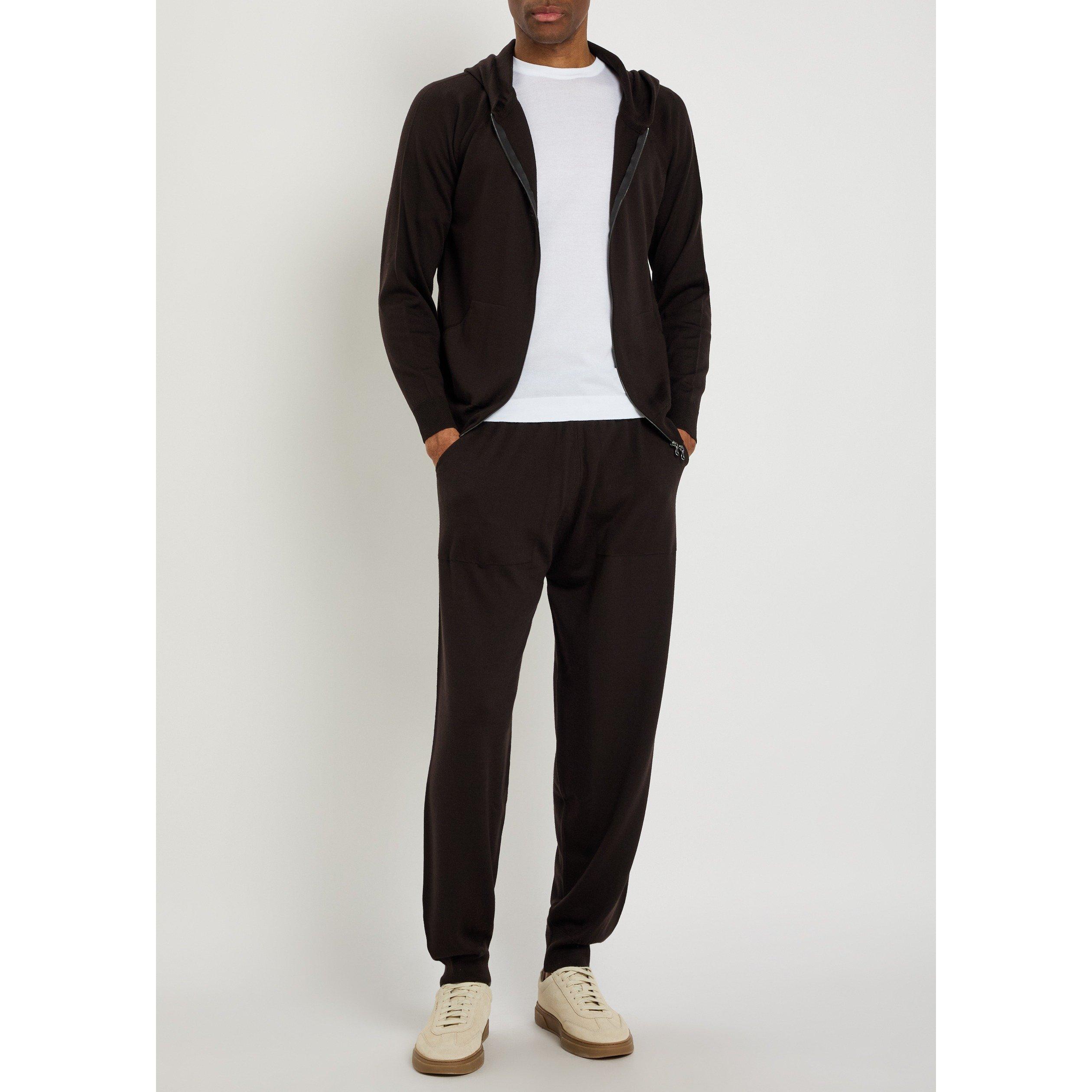BROWN - John Smedley - Men's Henning Merino Wool Trousers - 5