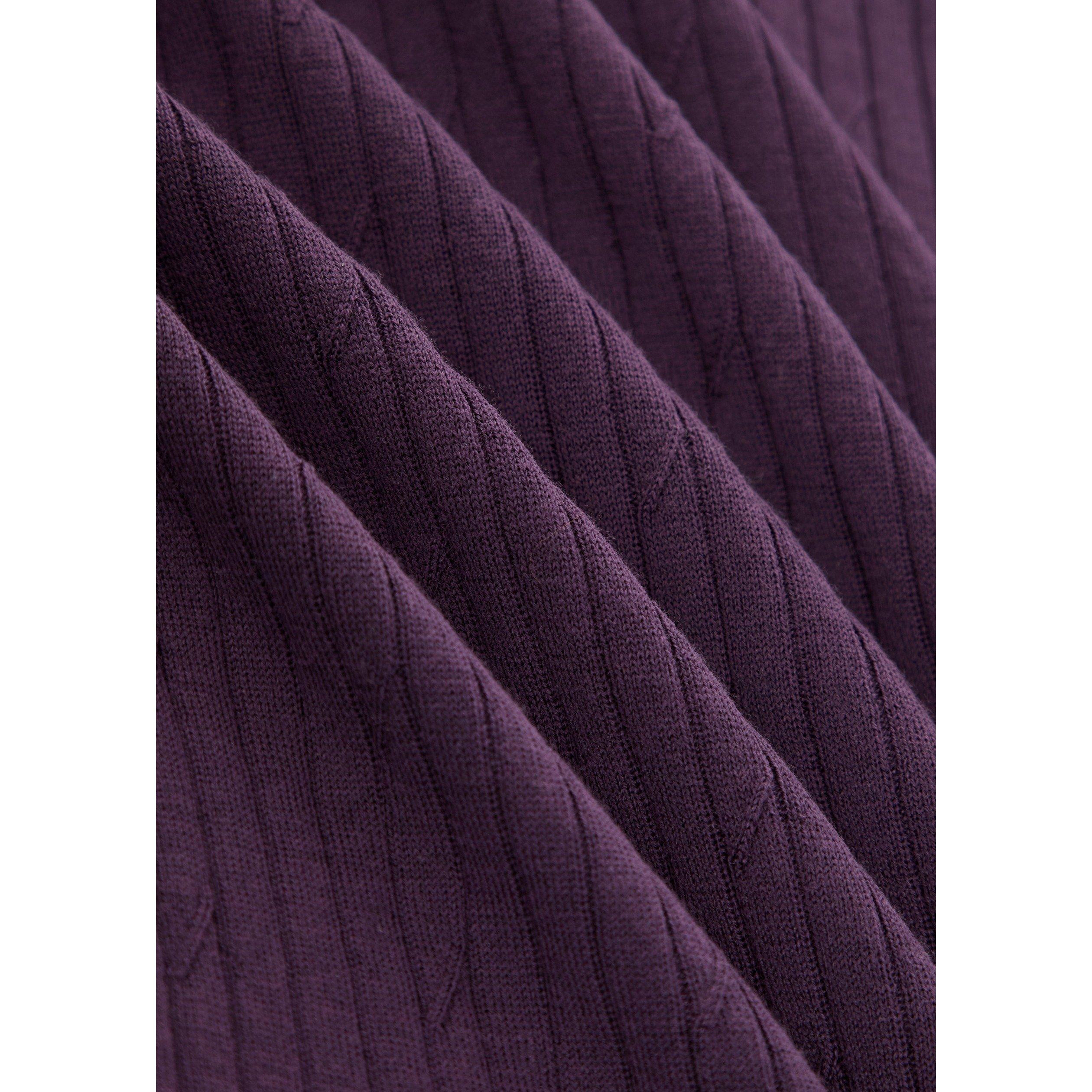 DARK PURPLE - John Smedley - Men's Hodson Merino Wool Long-Sleeve Polo Shirt - 4