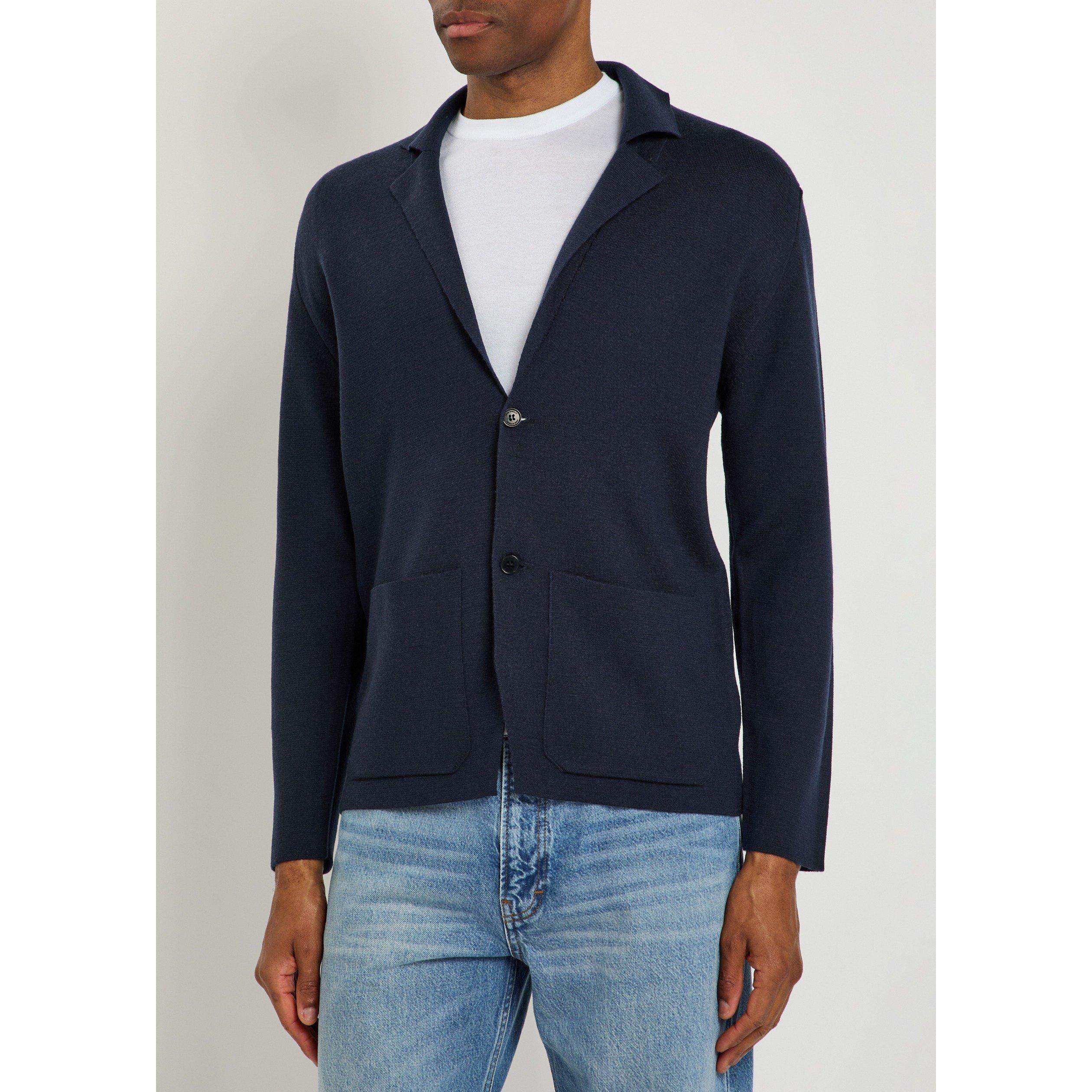 NAVY - John Smedley - Men's Narah Merino Wool Cardigan - 2