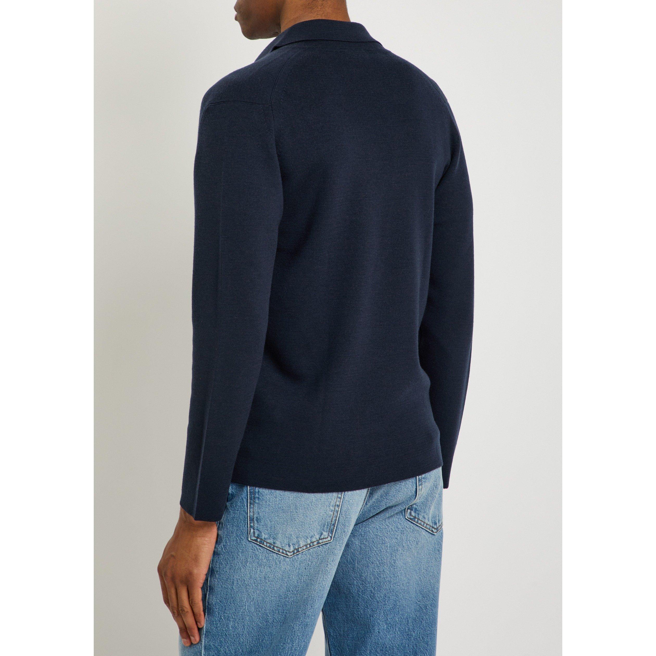 NAVY - John Smedley - Men's Narah Merino Wool Cardigan - 3
