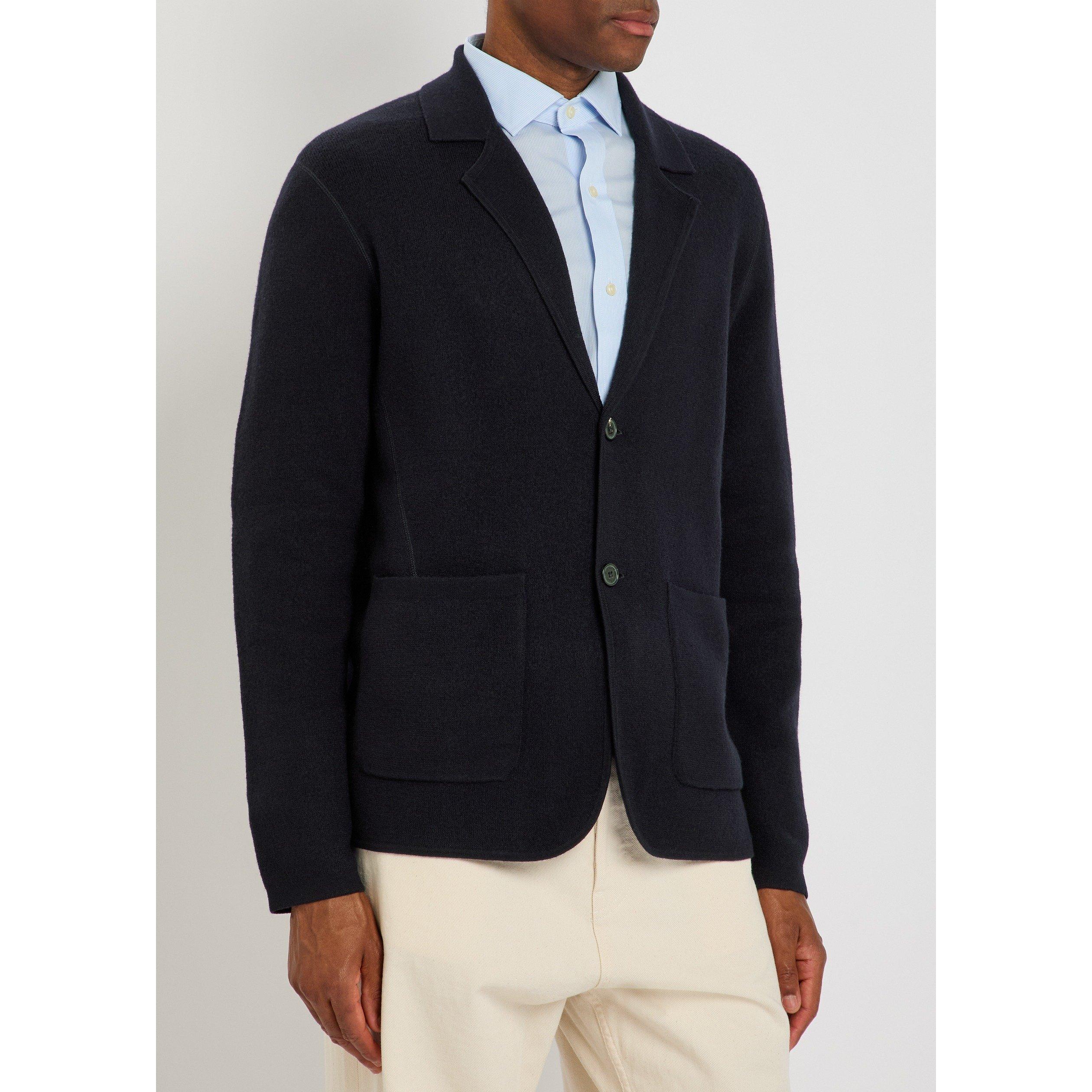 NAVY - Paul Smith - Men's Merino Wool Cardigan - 2