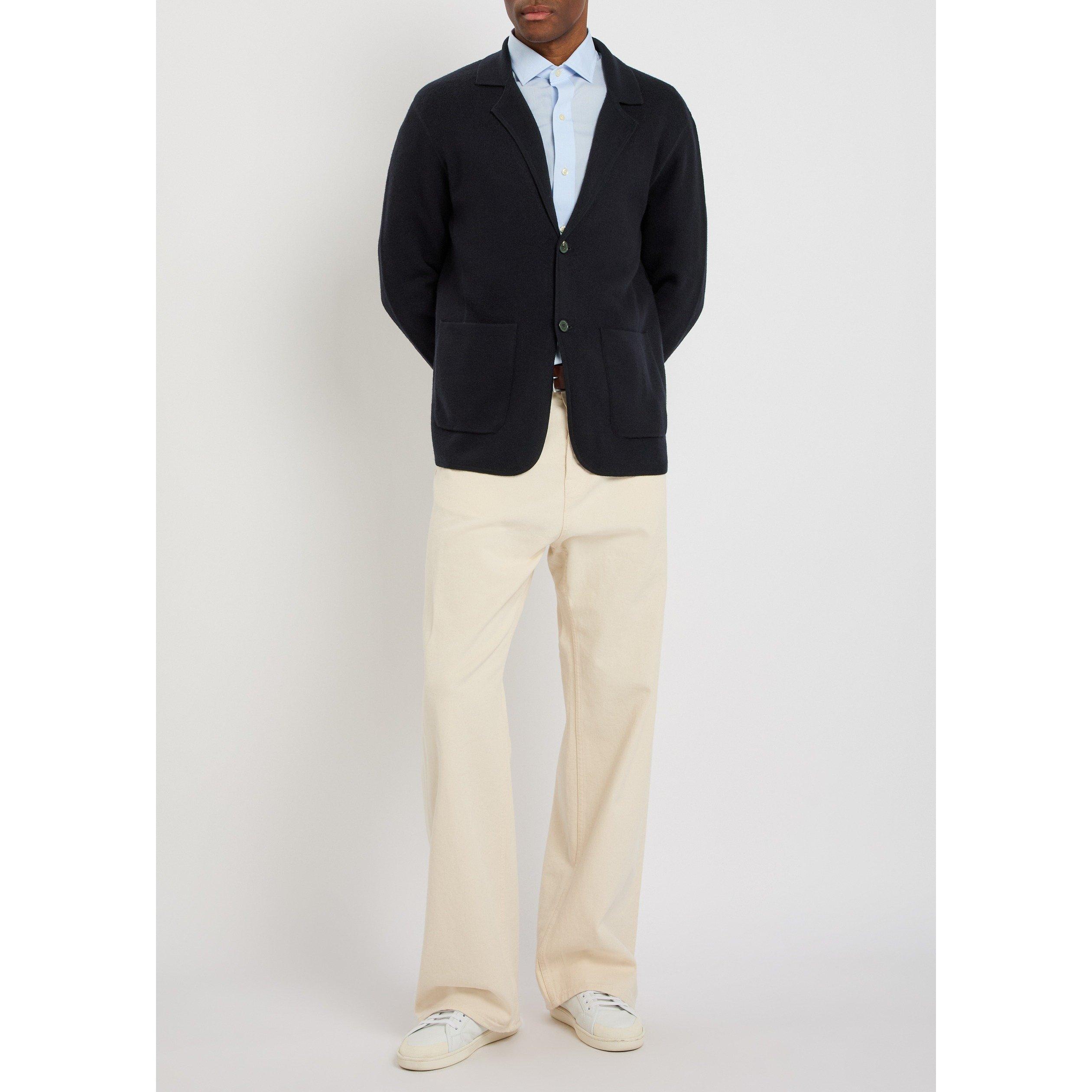 NAVY - Paul Smith - Men's Merino Wool Cardigan - 5