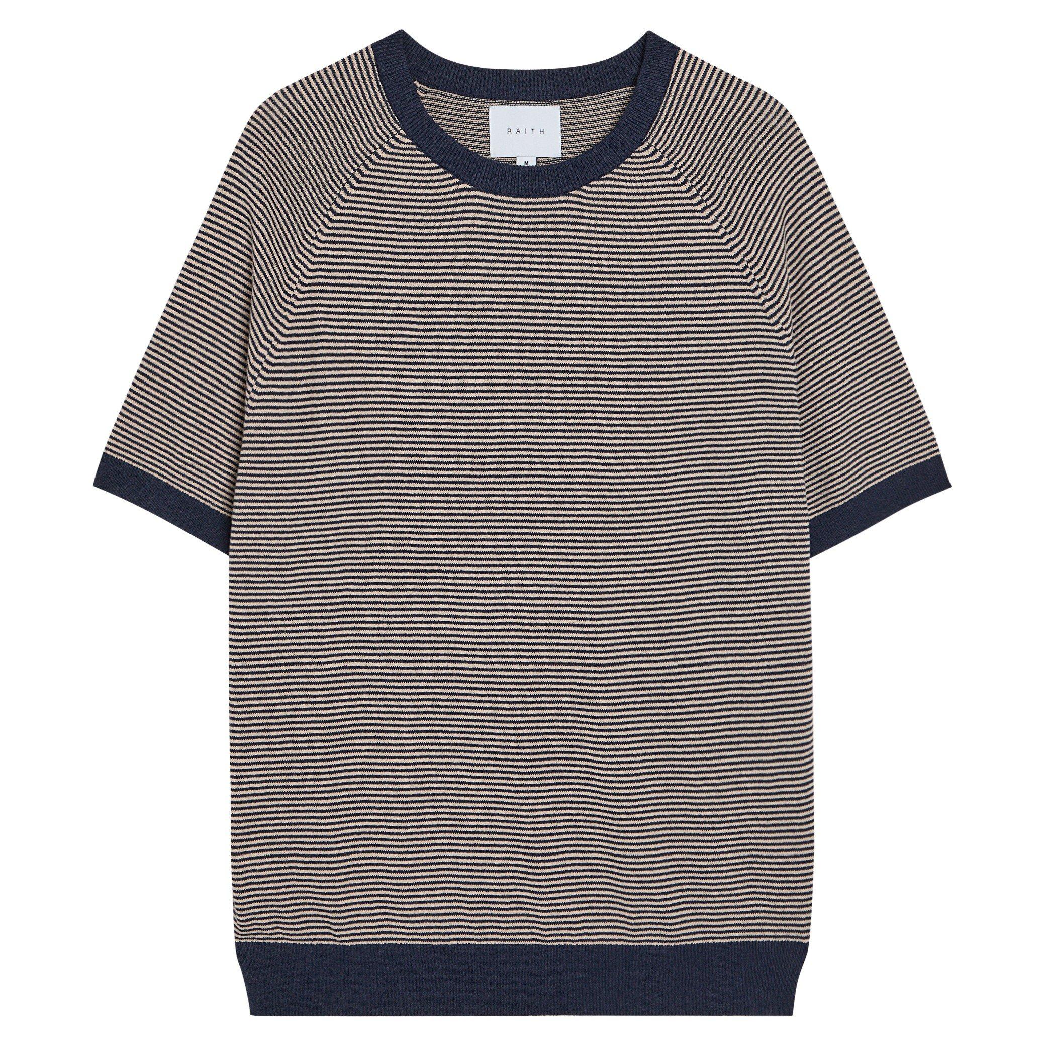 NAVY AND OTHER - Raith - RAITH RAFAEL STRIPED LINEN TEE