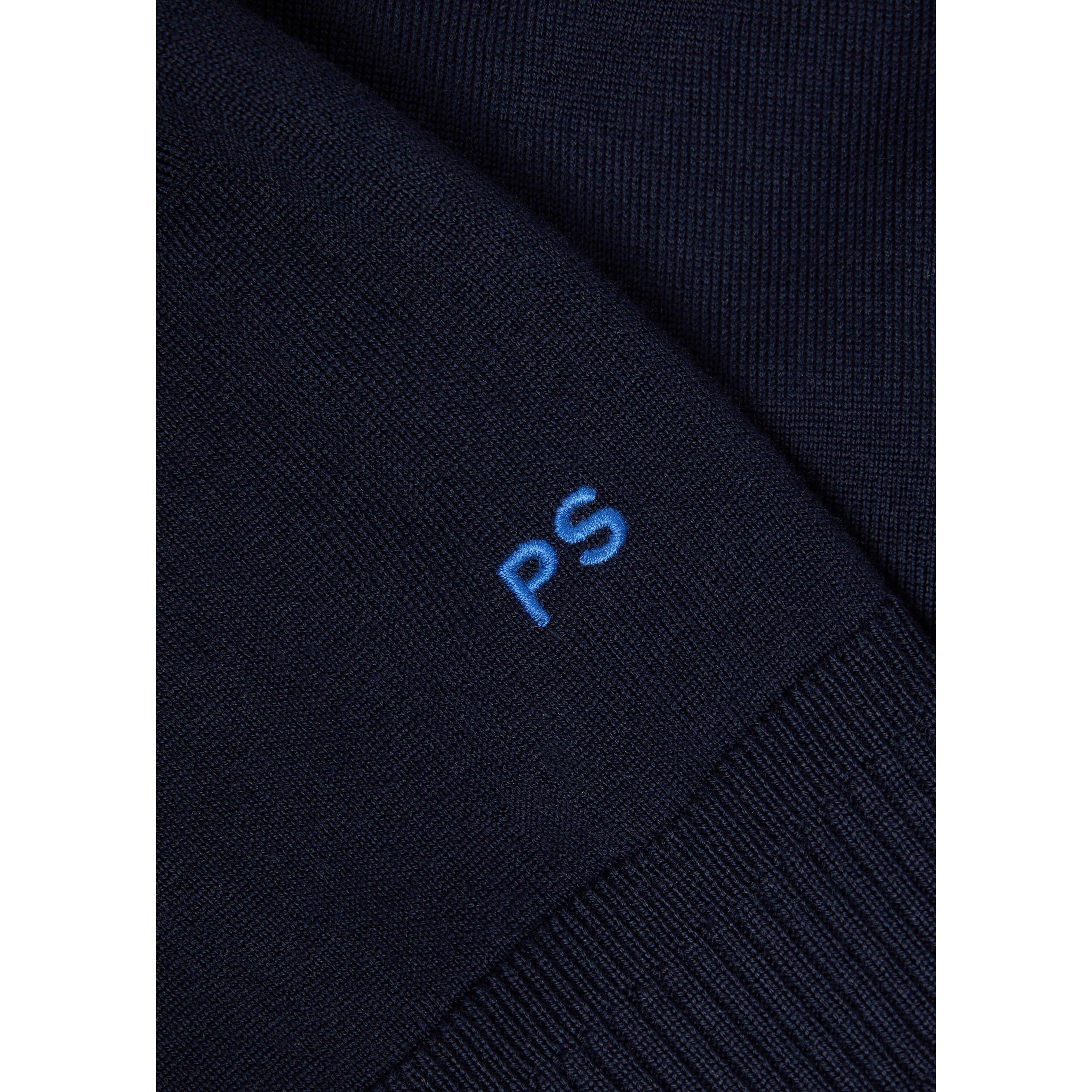 NAVY - PS Paul Smith - Men's Merino Wool Striped Crew-Neck Jumper - 4
