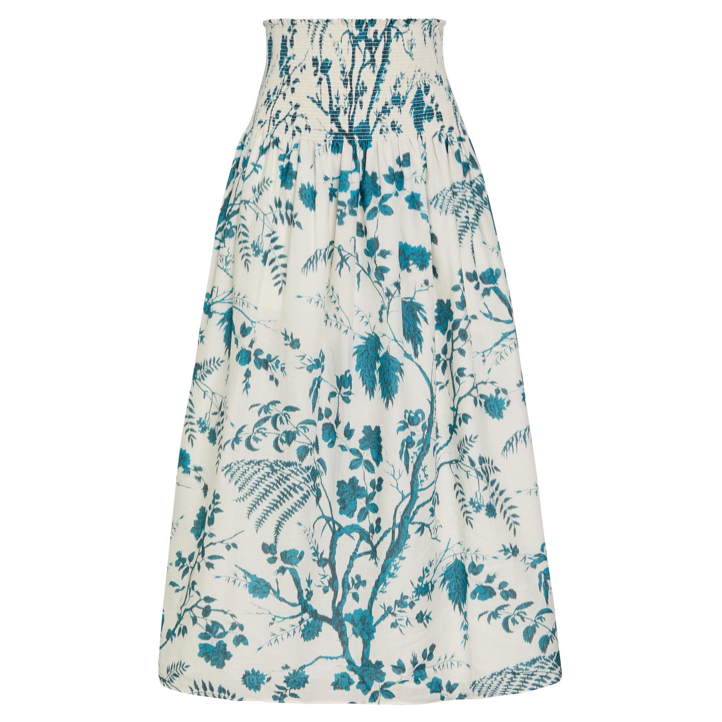 BLUE AND OTHER - Erdem - COTTON LINEN FULL MIDI SKIRT