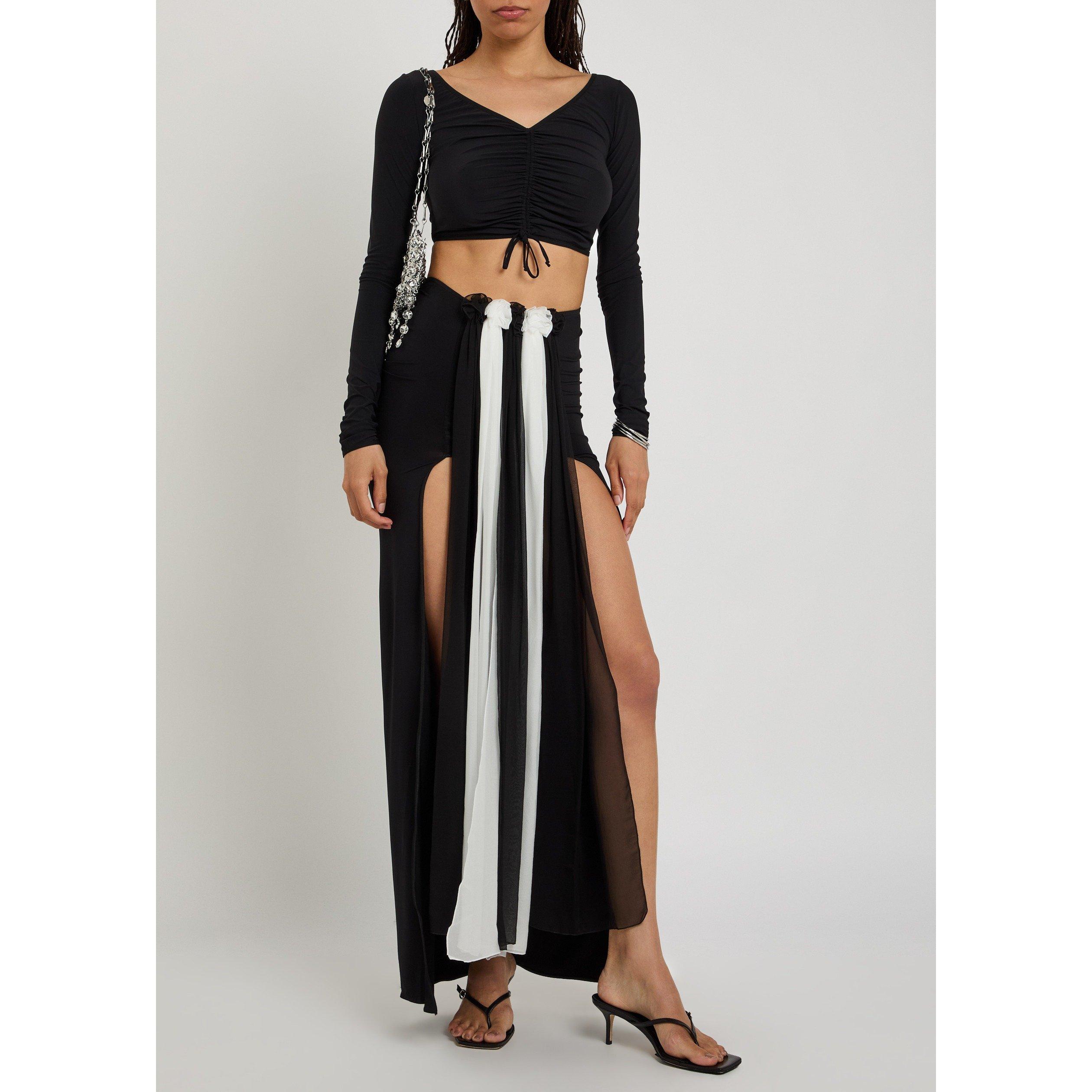 BLACK AND WHITE - Nensi Dojaka - CARNATION LONG SKIRT - 5