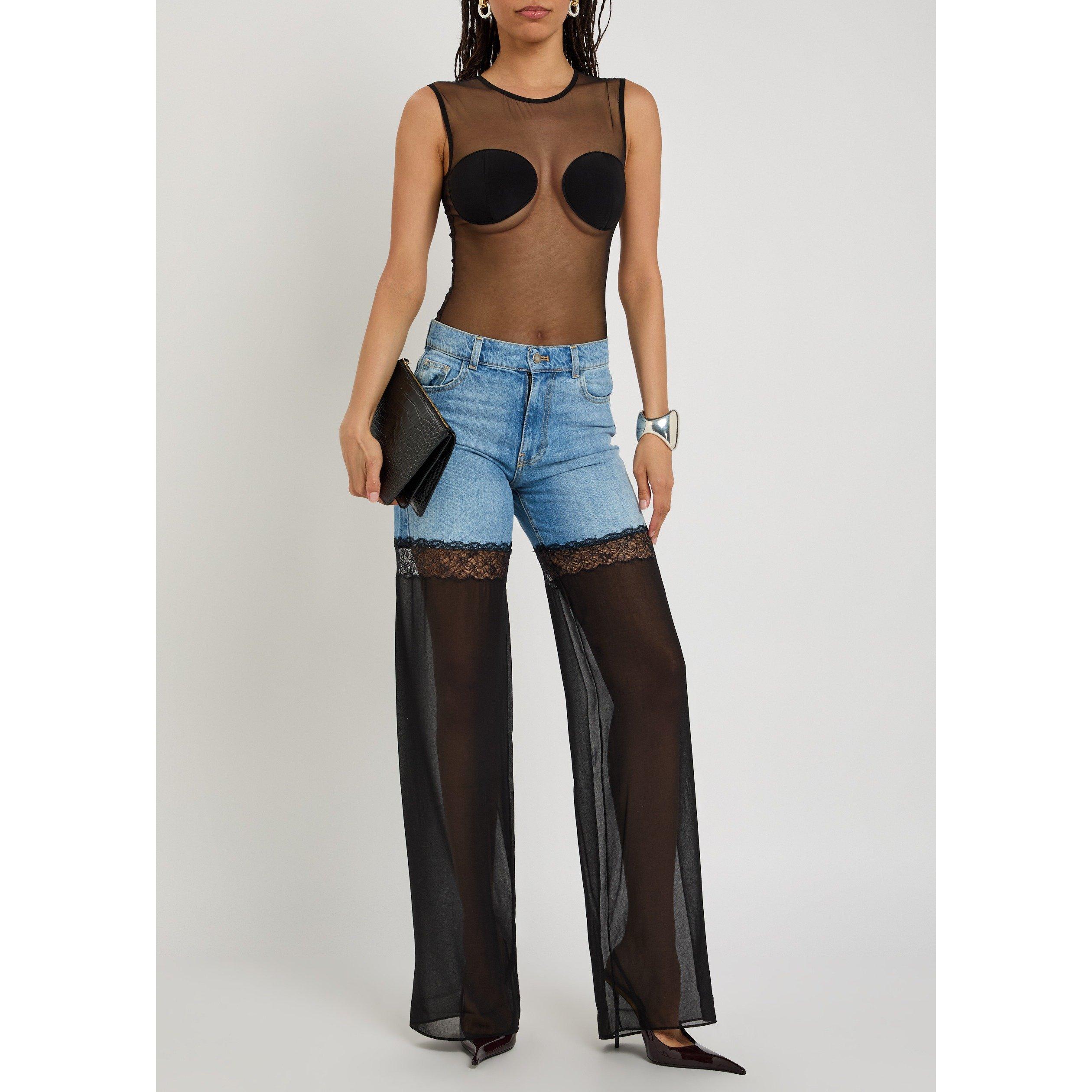 BLACK - Nensi Dojaka - SLEEVELESS SHEER BODYSUIT - 5