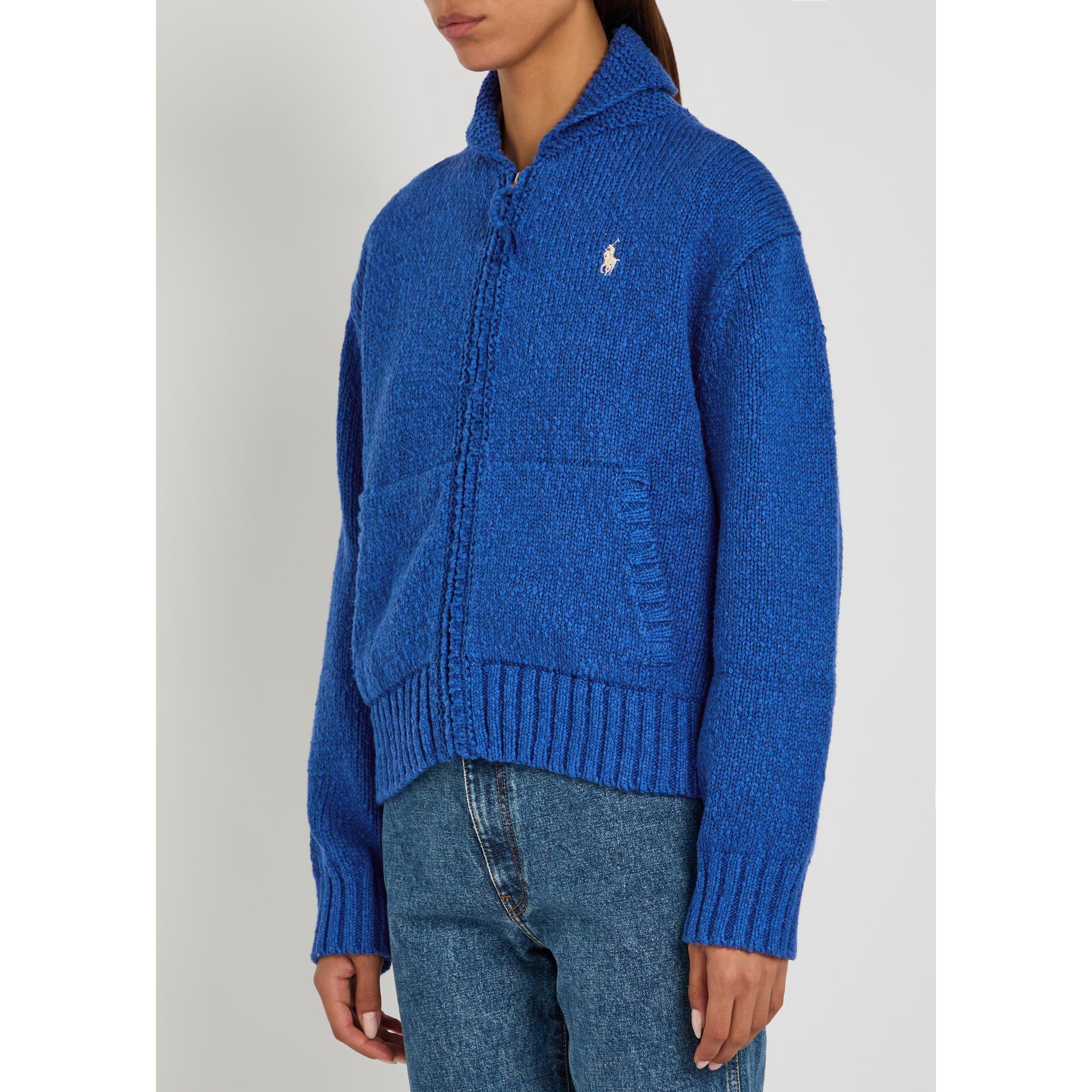 BLUE - Polo Ralph Lauren - Women's Cotton Cable Knit Cardigan - 2