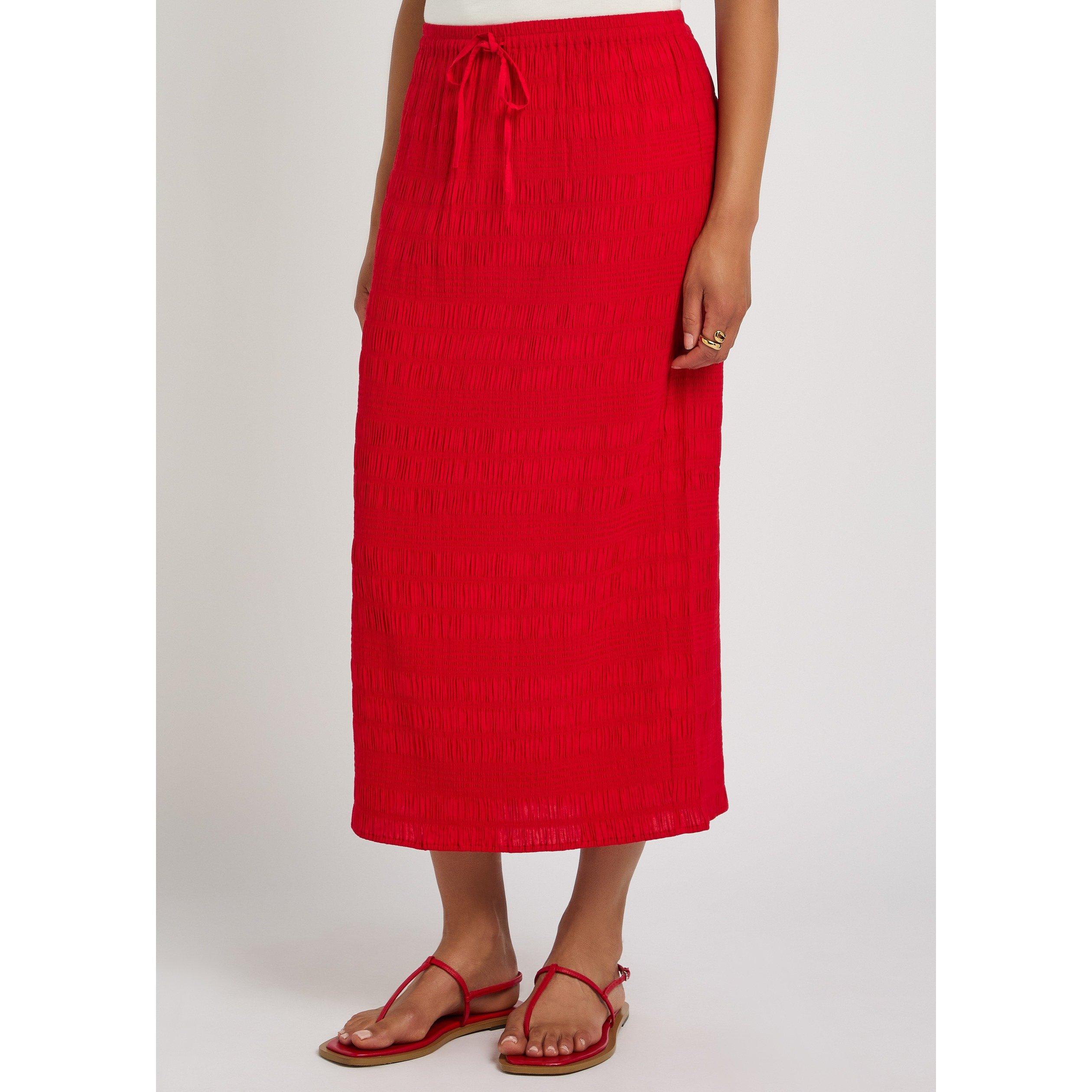 RED - Polo Ralph Lauren - Women's Viscose Pencil Midi Skirt - 2